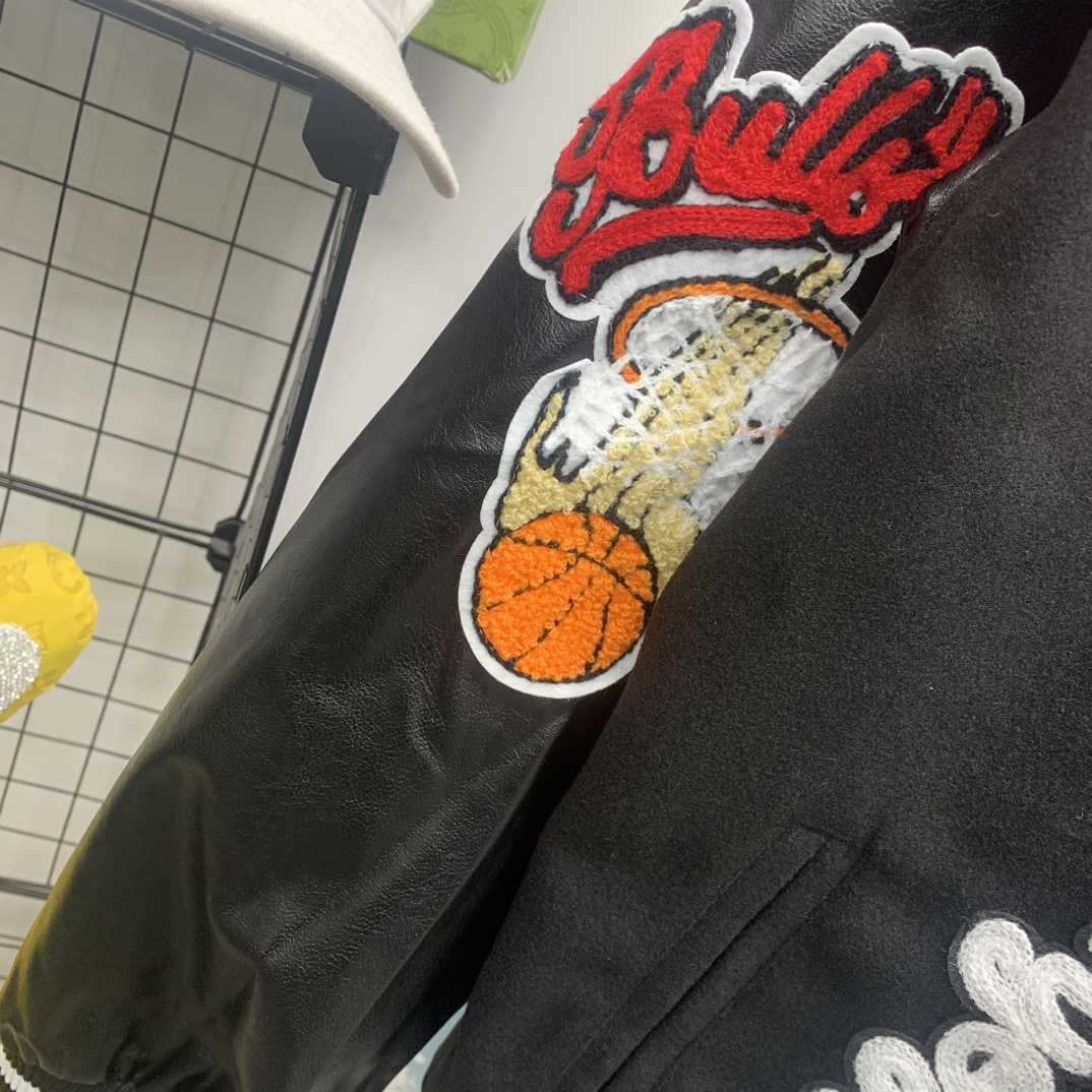 Off White C/O Chicago Bulls Varsity Jacket - DopestKickz