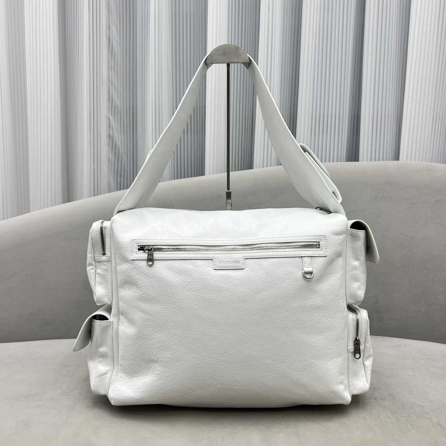 Balenciaga Superbusy Large Sling Bag In White - DopestKickz