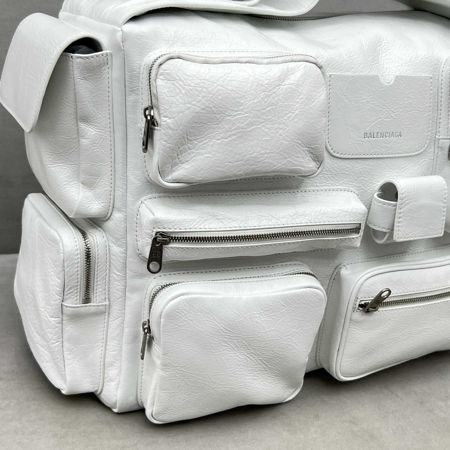 Balenciaga Superbusy Large Sling Bag In White - DopestKickz