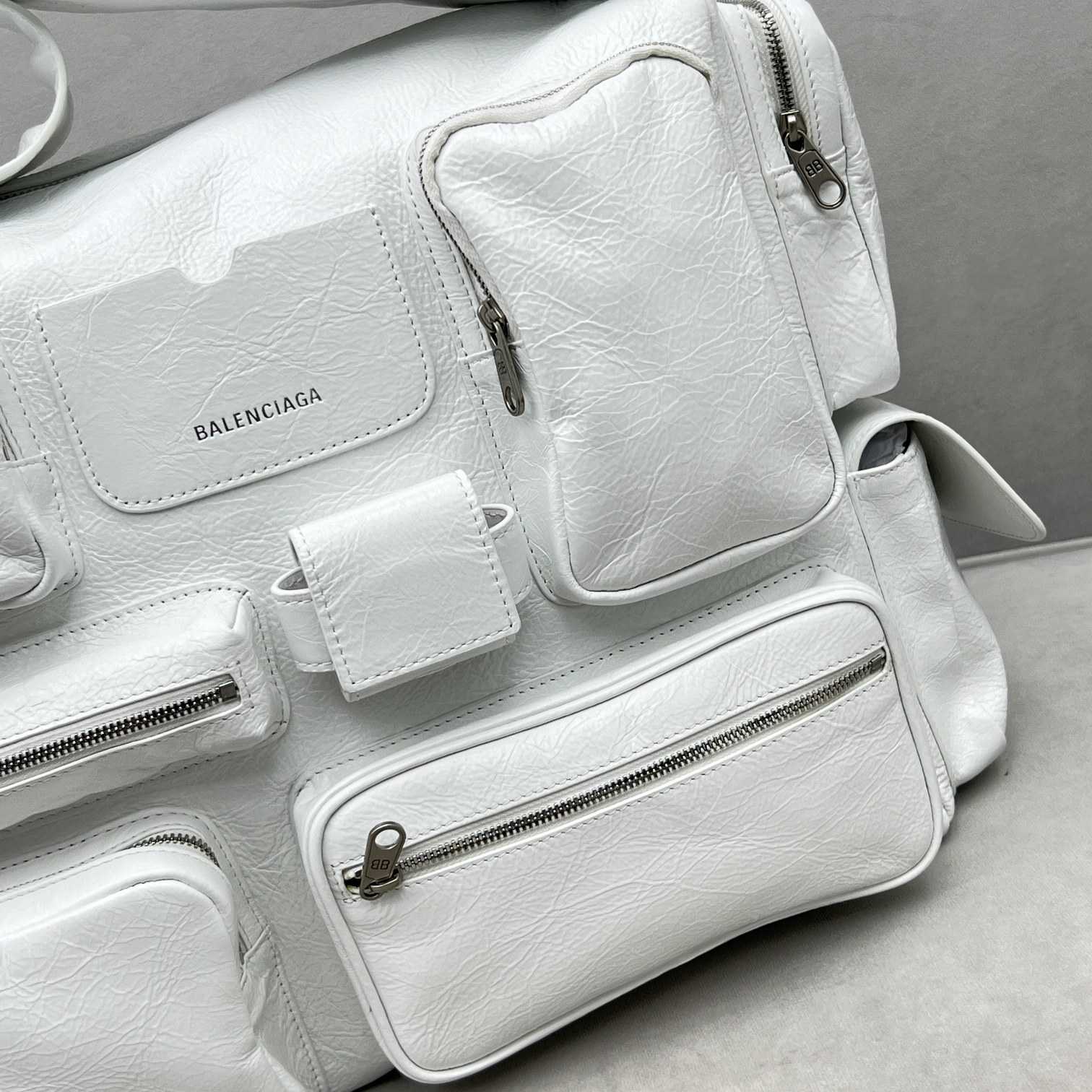 Balenciaga Superbusy Large Sling Bag In White - DopestKickz