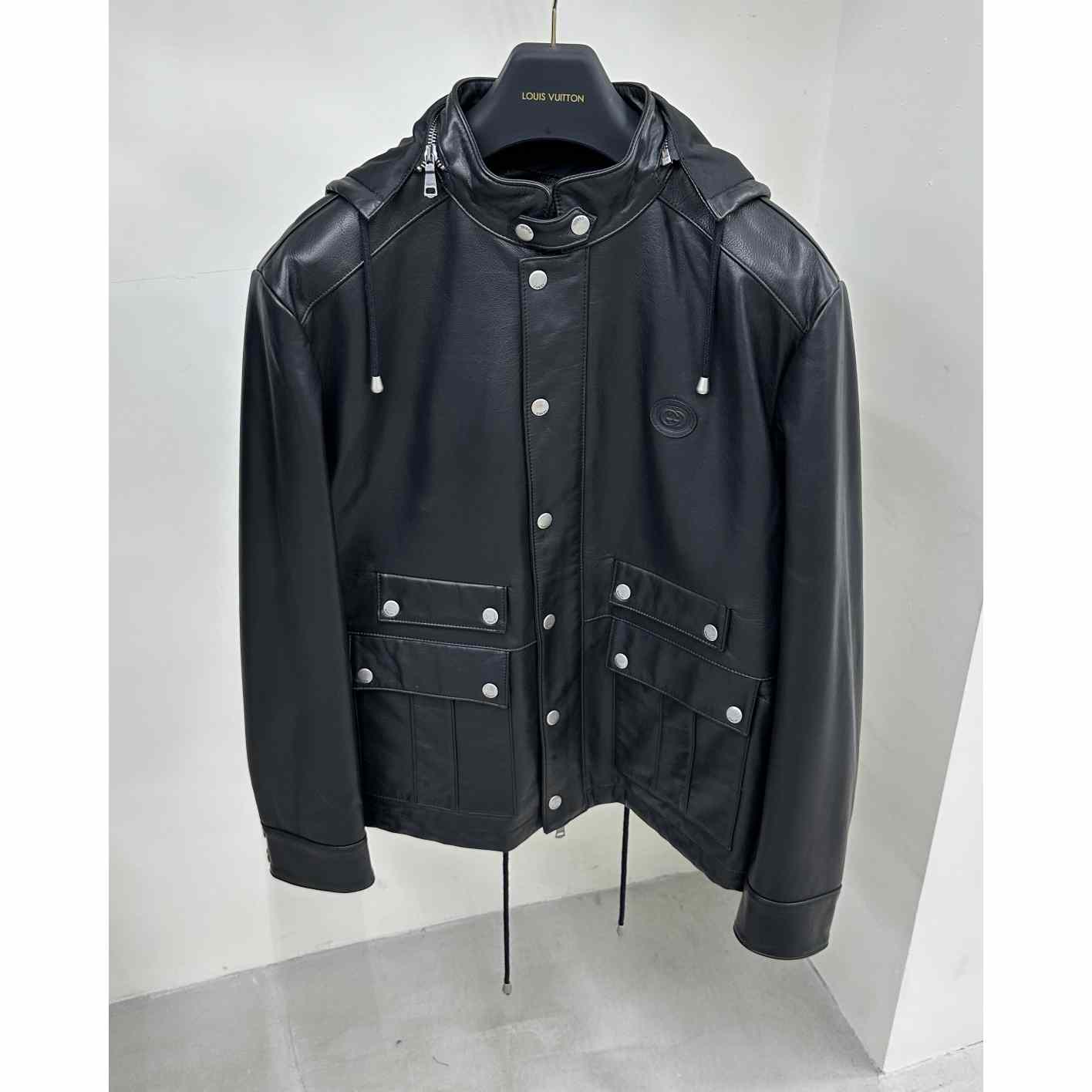 Gucci Leather Jacket With Interlocking G  - DopestKickz