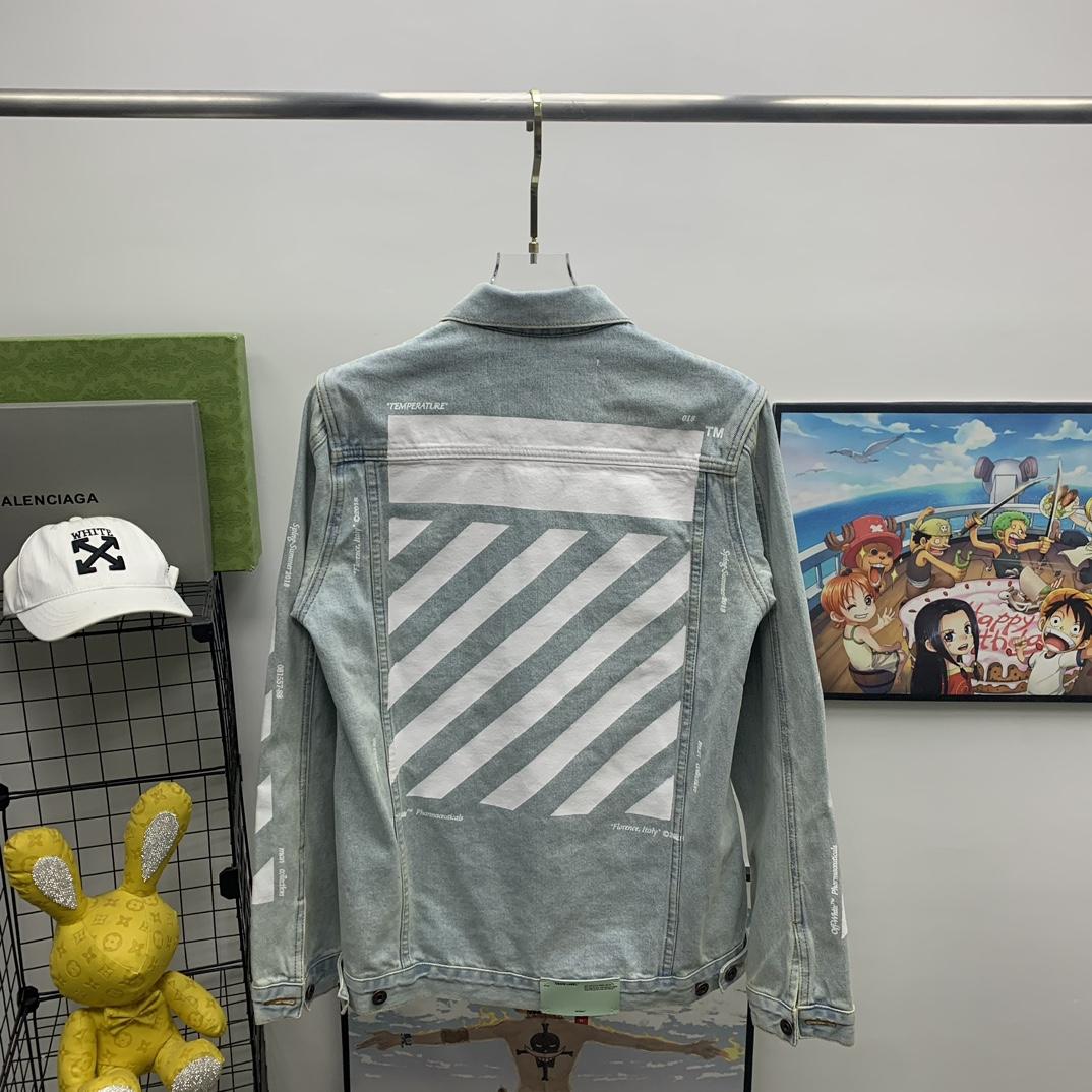 Off-White Denim Oversized Denim Temperature Jacket - DopestKickz