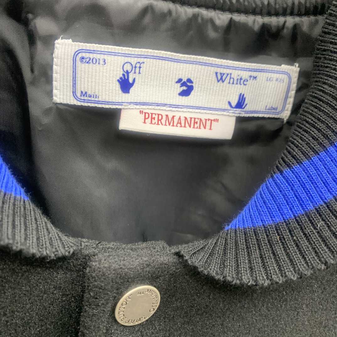Off White Patch-detail Wool Bomber Jacket - DopestKickz