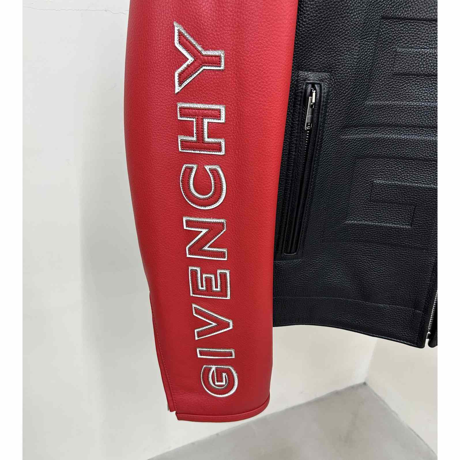 Givenchy Red 4g Motif Biker Jacket - DopestKickz