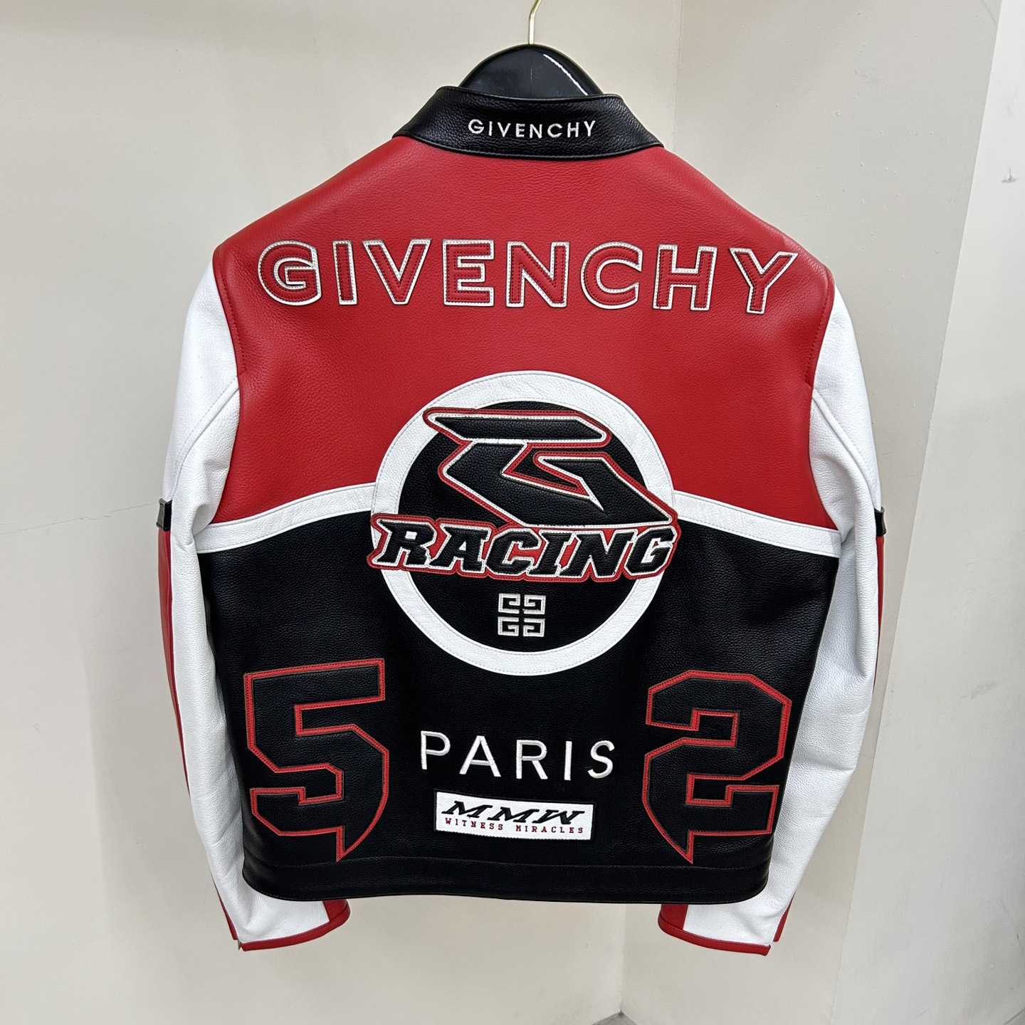 Givenchy Red 4g Motif Biker Jacket - DopestKickz