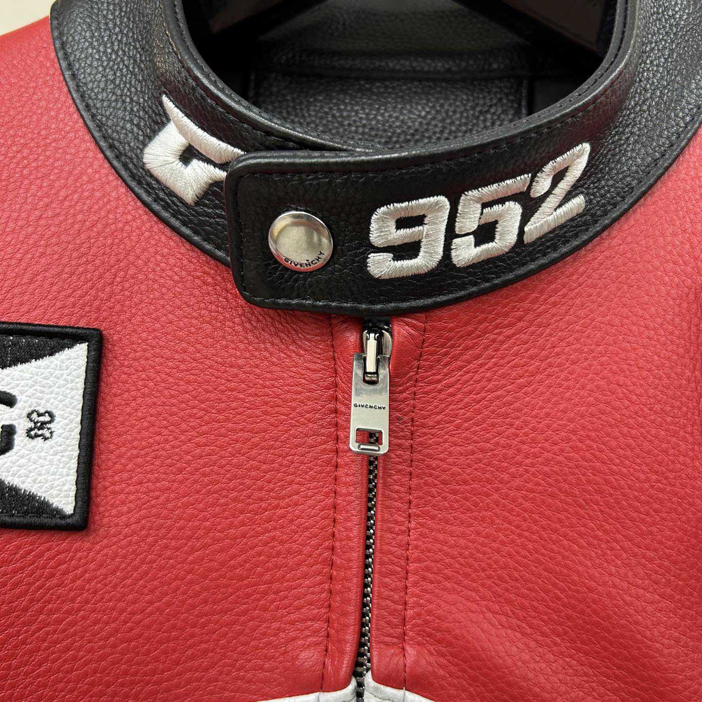 Givenchy Red 4g Motif Biker Jacket - DopestKickz