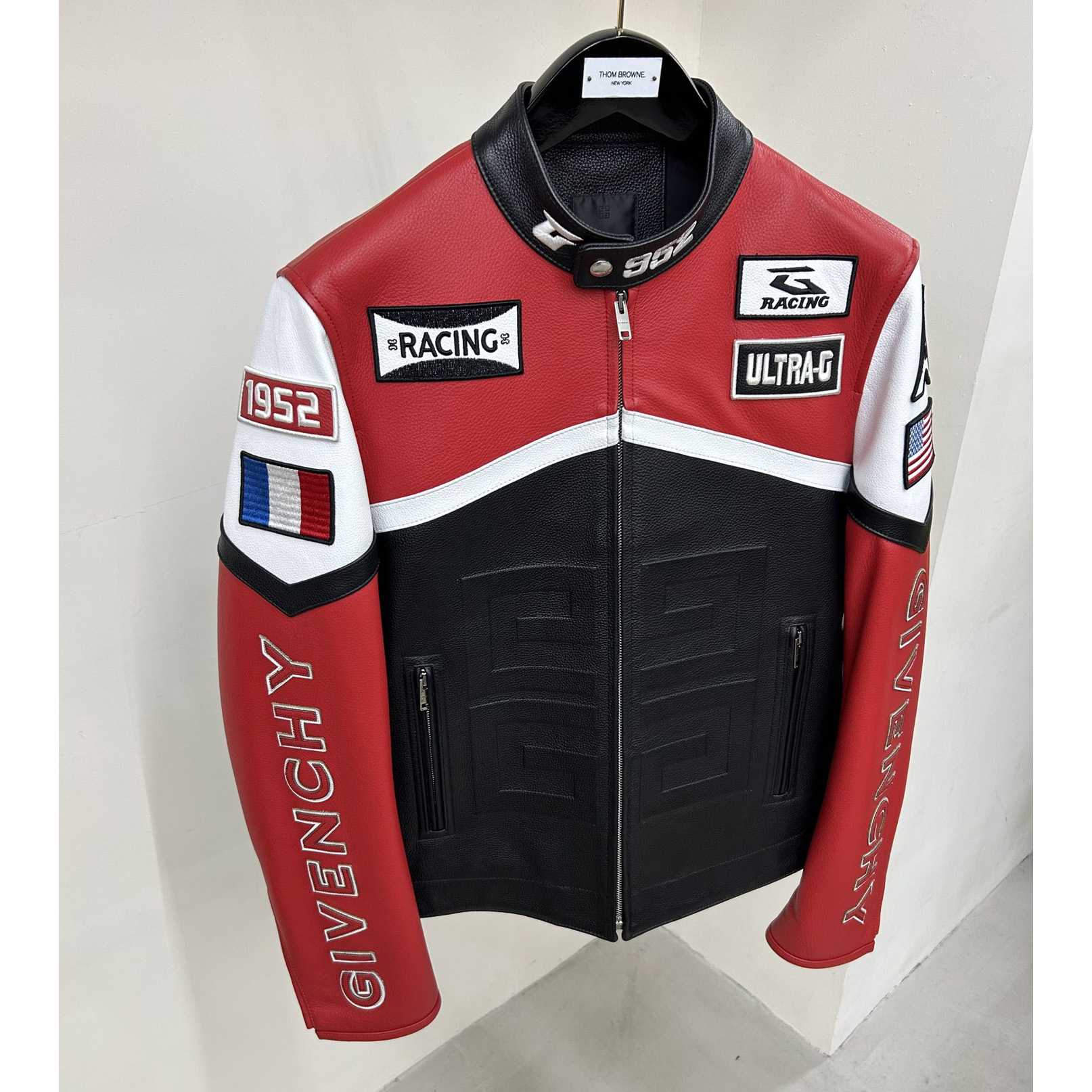 Givenchy Red 4g Motif Biker Jacket - DopestKickz