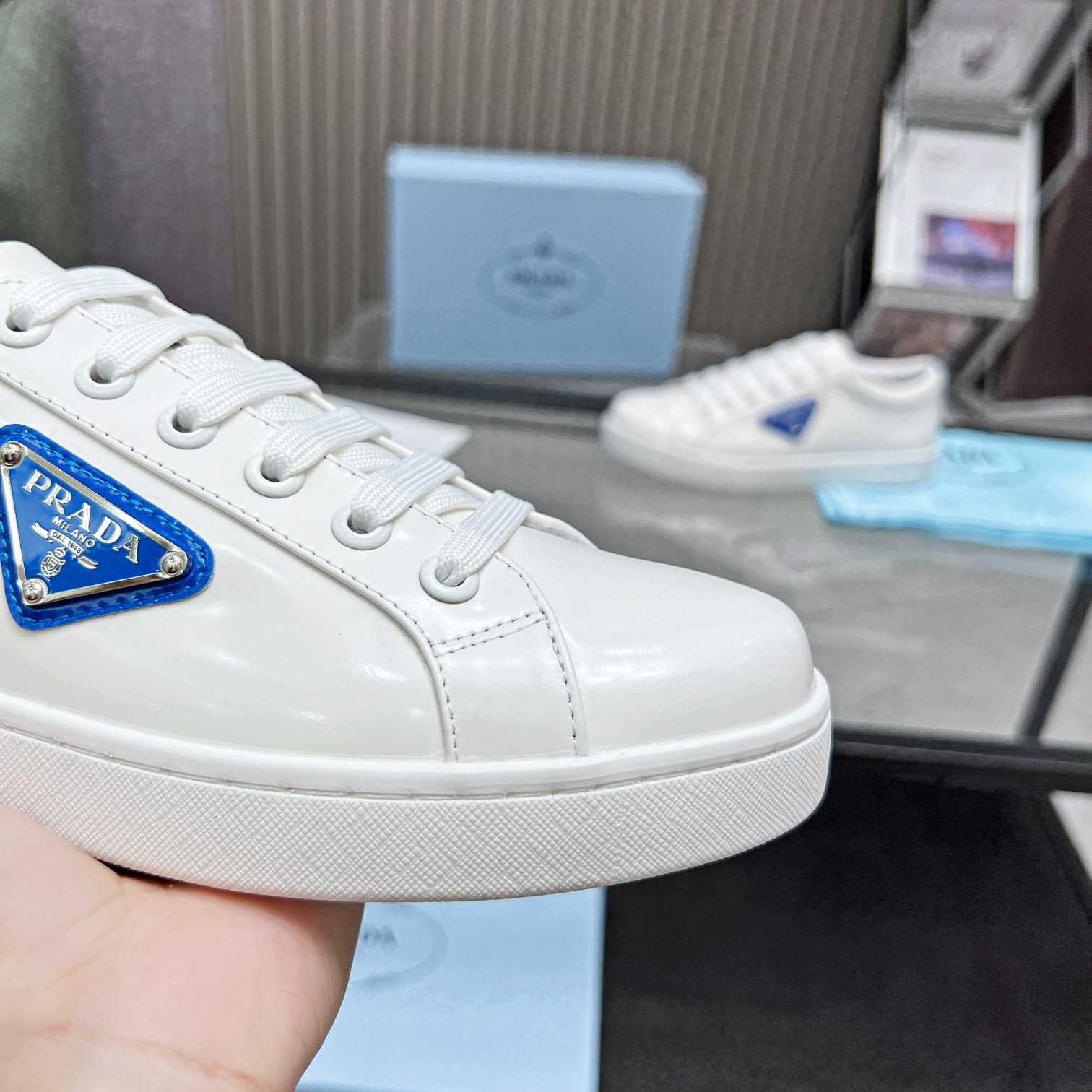 Prada Brushed Leather Low-top Sneakers - DopestKickz
