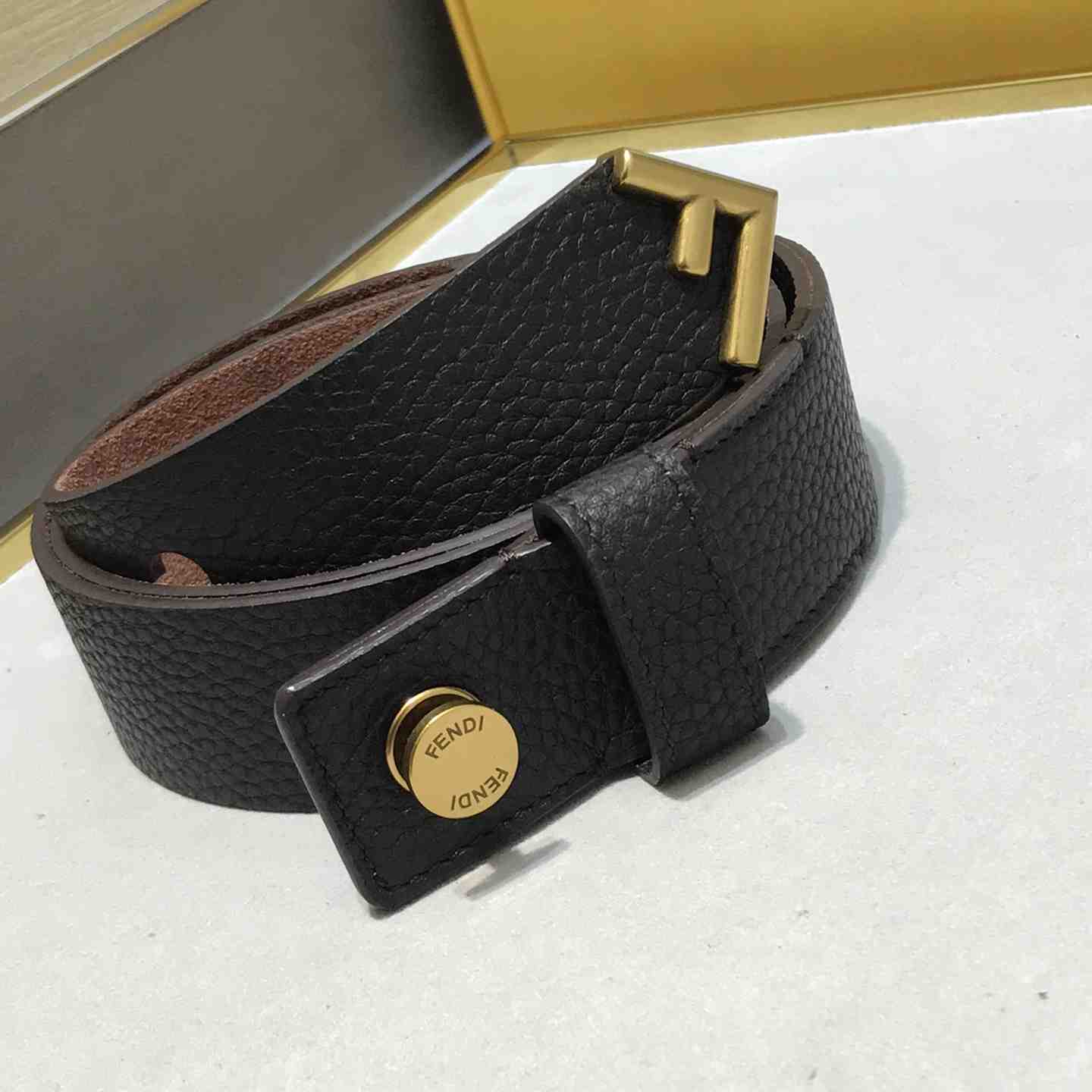 Fendi Women Long Tie Belt With F-Shaped Tip - DopestKickz