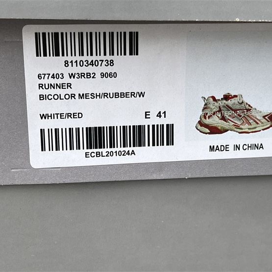 Balenciaga Runner Sneaker In White And Red Mesh And Nylon - DopestKickz