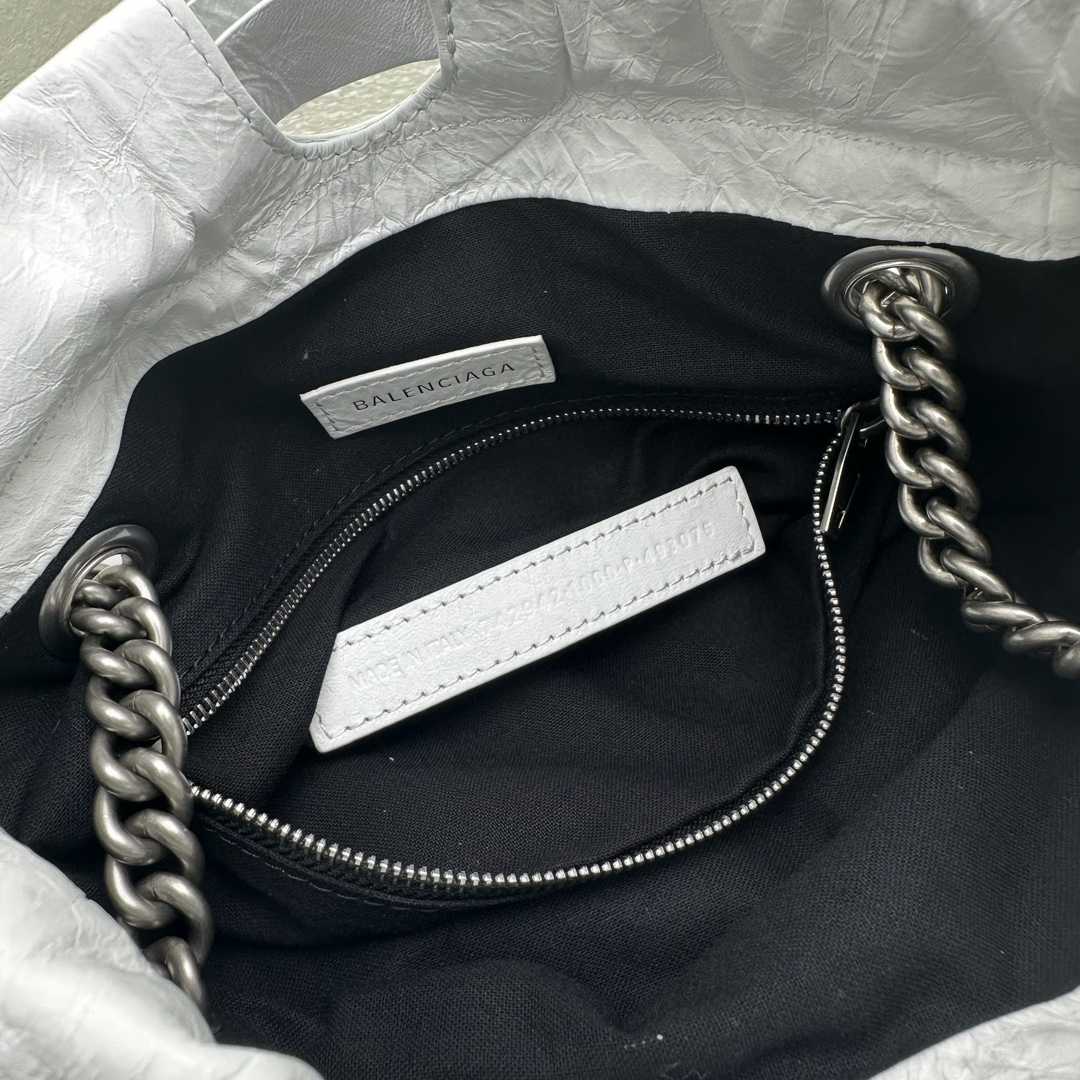 Balenciaga Crush Small Tote Bag In White(27X10X32CM) - DopestKickz