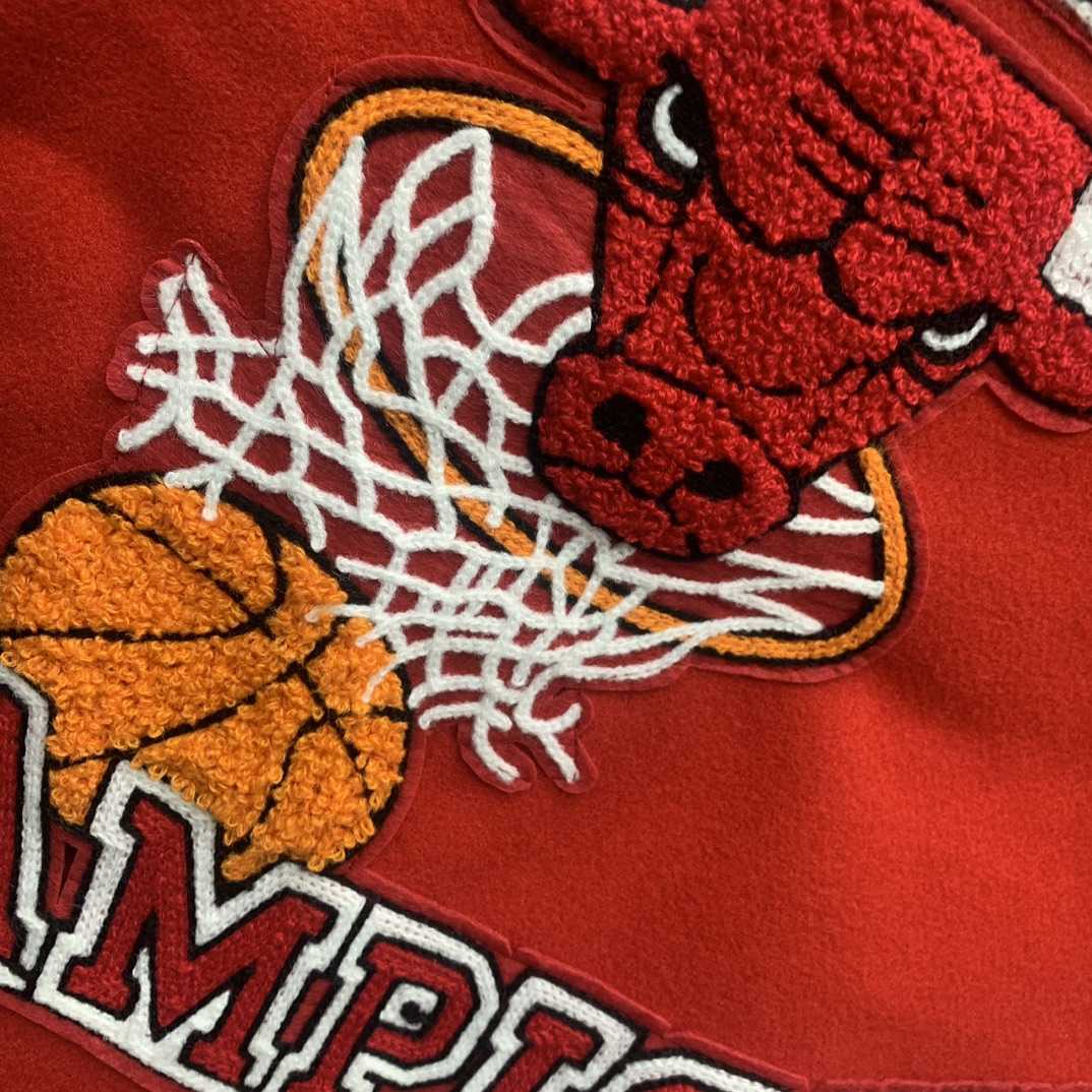 Off White C/O Chicago Bulls Varsity Jacket - DopestKickz