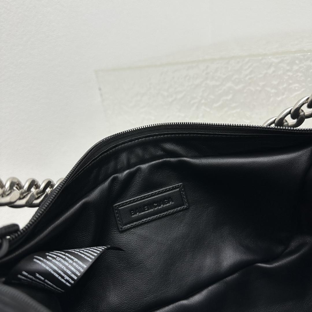 Balenciaga Raver Medium Bag With Chain In Black - DopestKickz