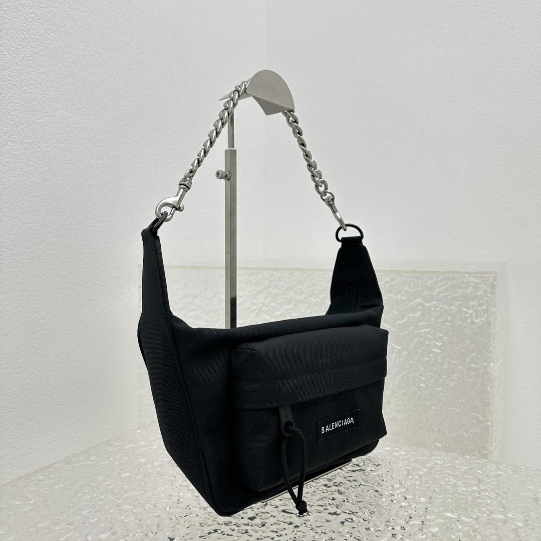 Balenciaga Raver Medium Bag With Chain In Black - DopestKickz