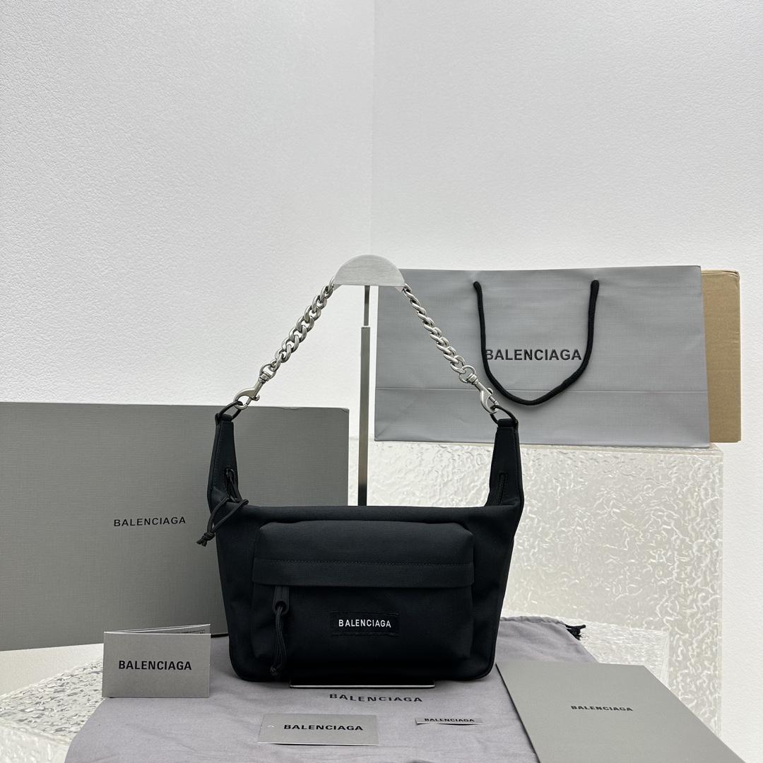 Balenciaga Raver Medium Bag With Chain In Black - DopestKickz