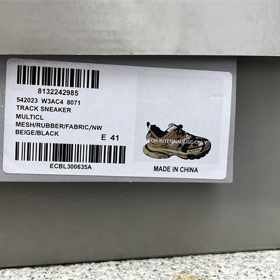 Balenciaga Track Sneaker In Beige And Black Mesh And Nylon - DopestKickz