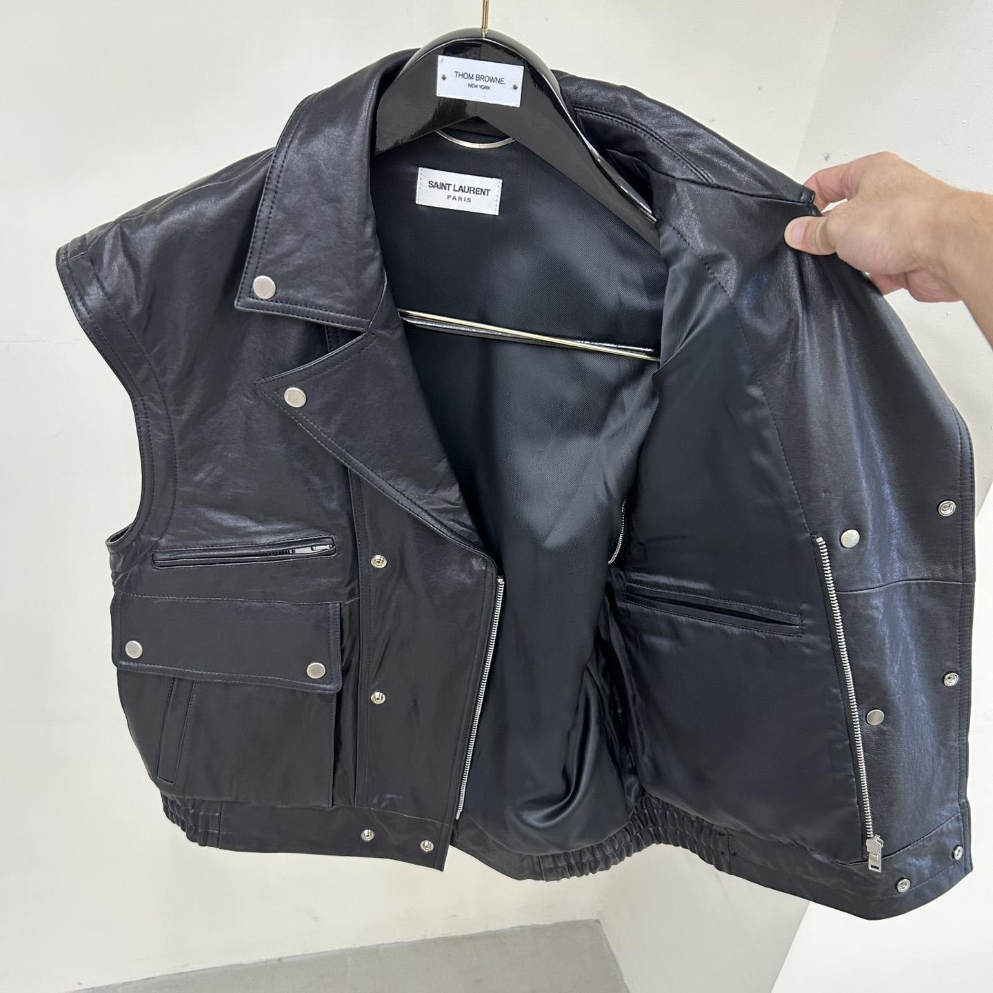 Saint Laurent Biker Jacket In Vintage Crinkled Lambskin - DopestKickz