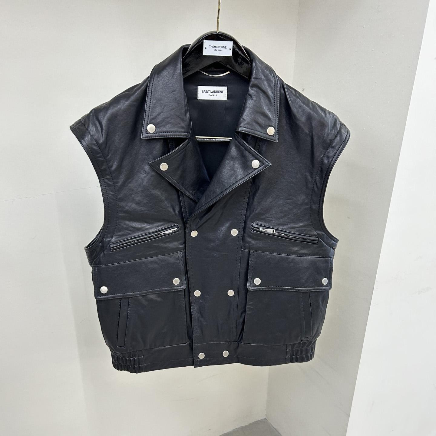 Saint Laurent Biker Jacket In Vintage Crinkled Lambskin - DopestKickz