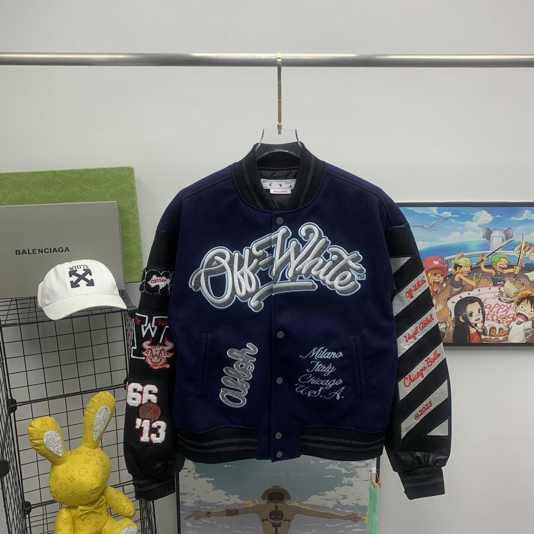 Off White C/O Chicago Bulls Varsity Jacket - DopestKickz