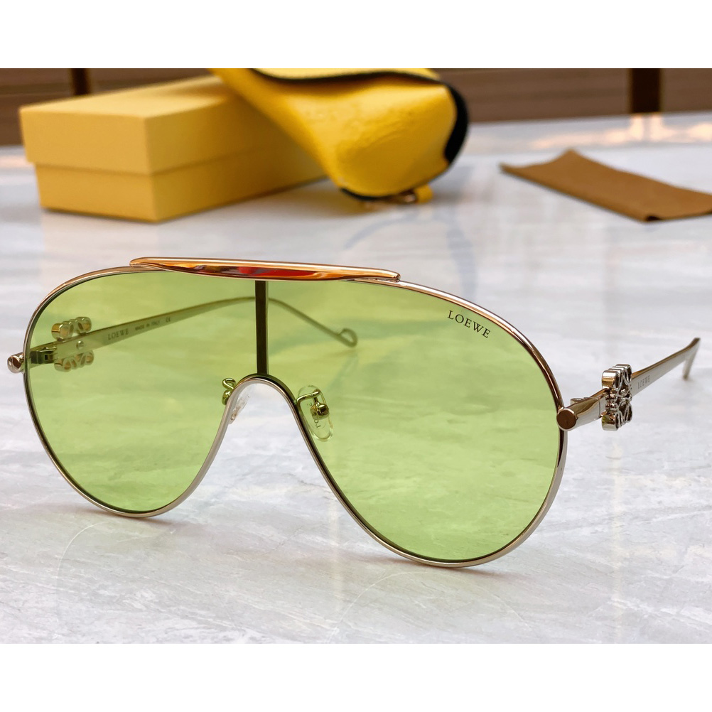 Loewe Spoiler Aviator Mask Glasses In Metal - DopestKickz