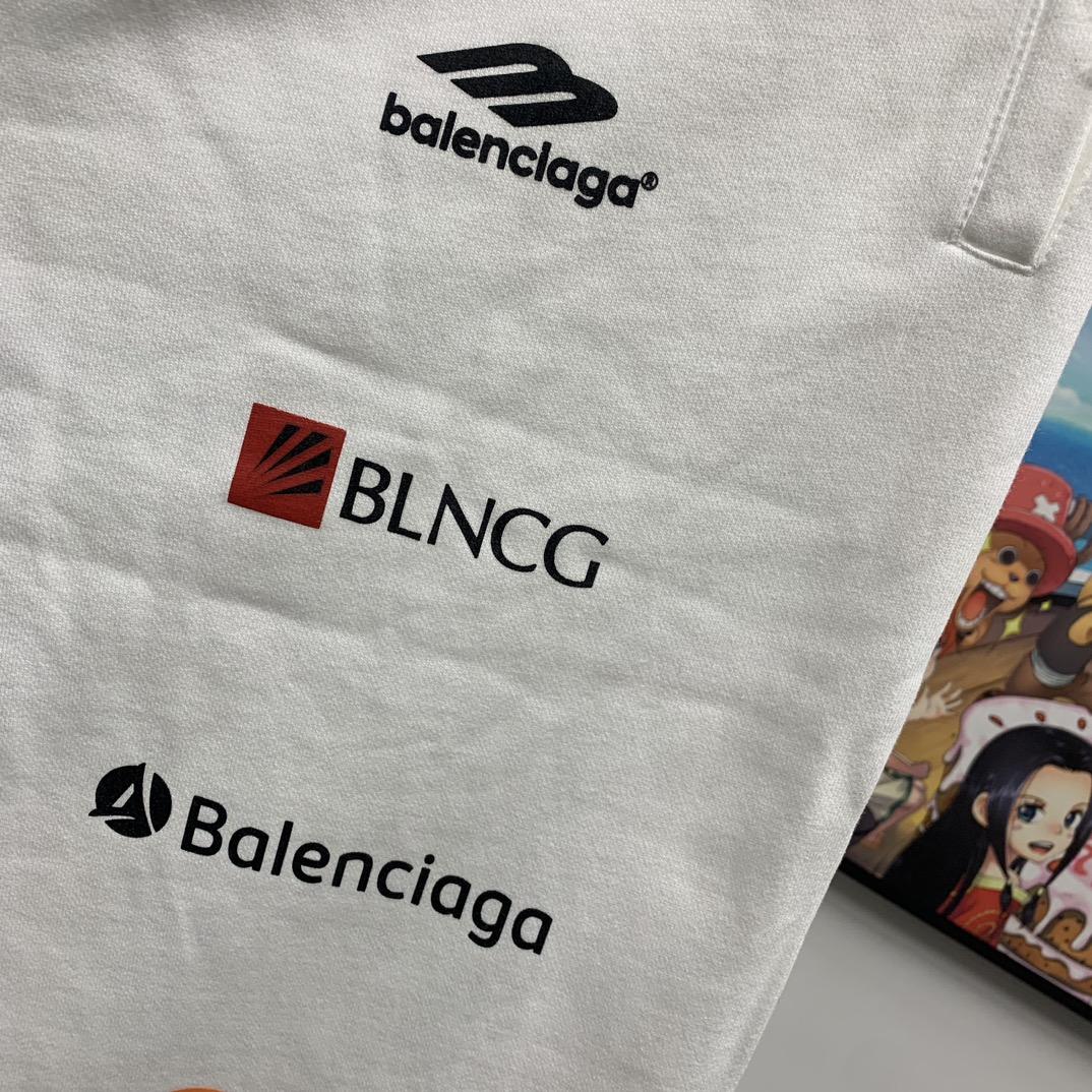 Balenciaga Top League Baggy Sweatpants In White - DopestKickz