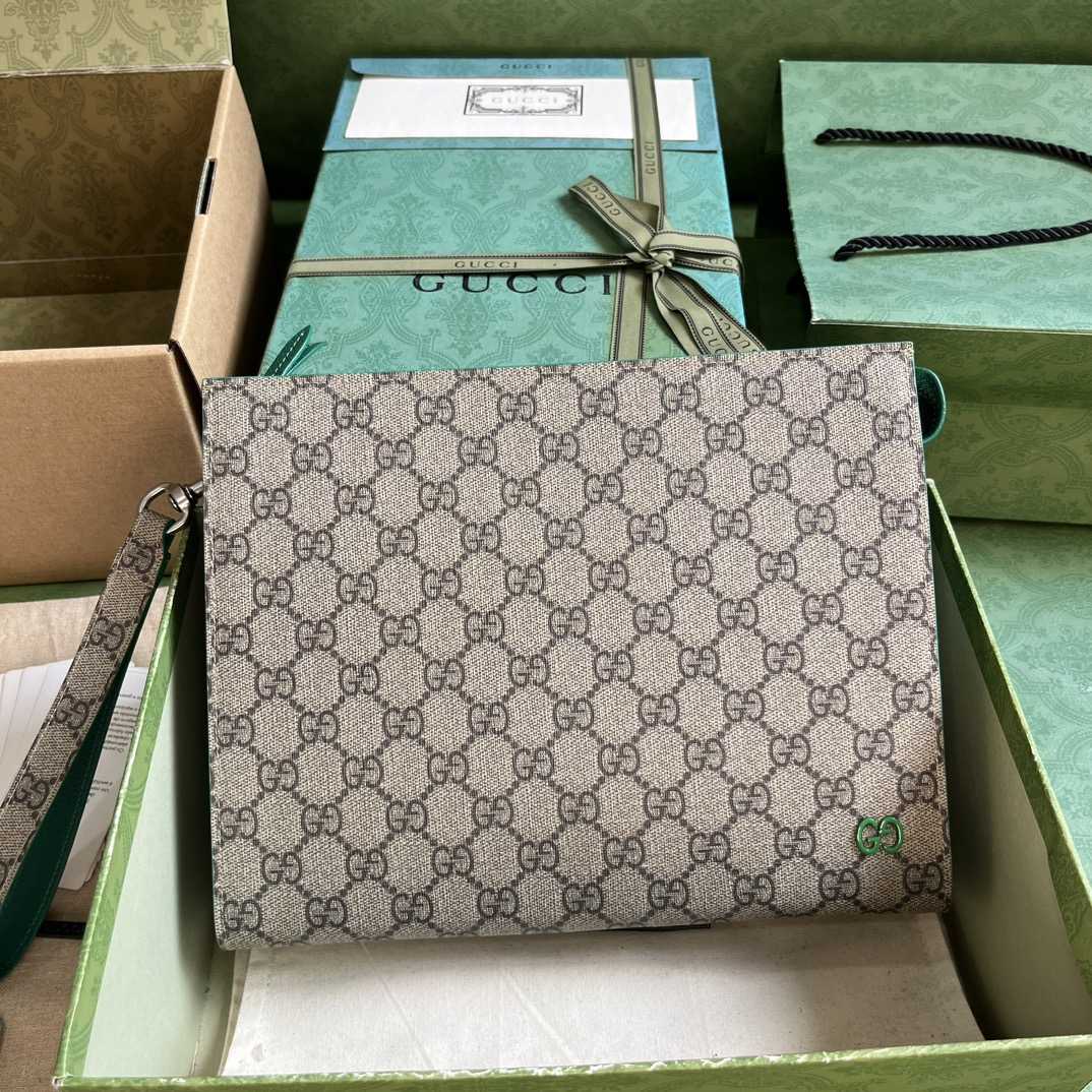Gucci Pouch With GG Detail (18x 26x 6cm) - DopestKickz