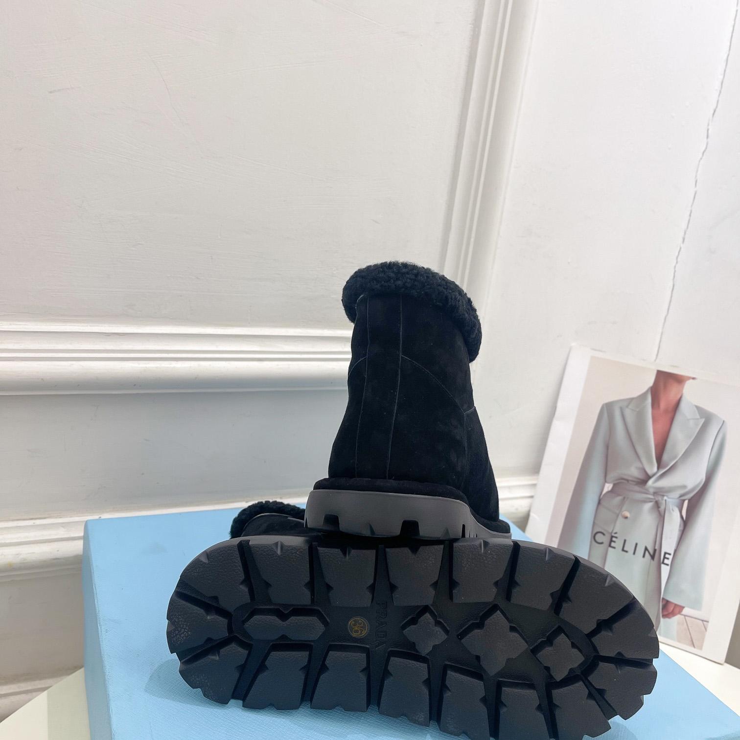 Prada Shearling Booties - DopestKickz
