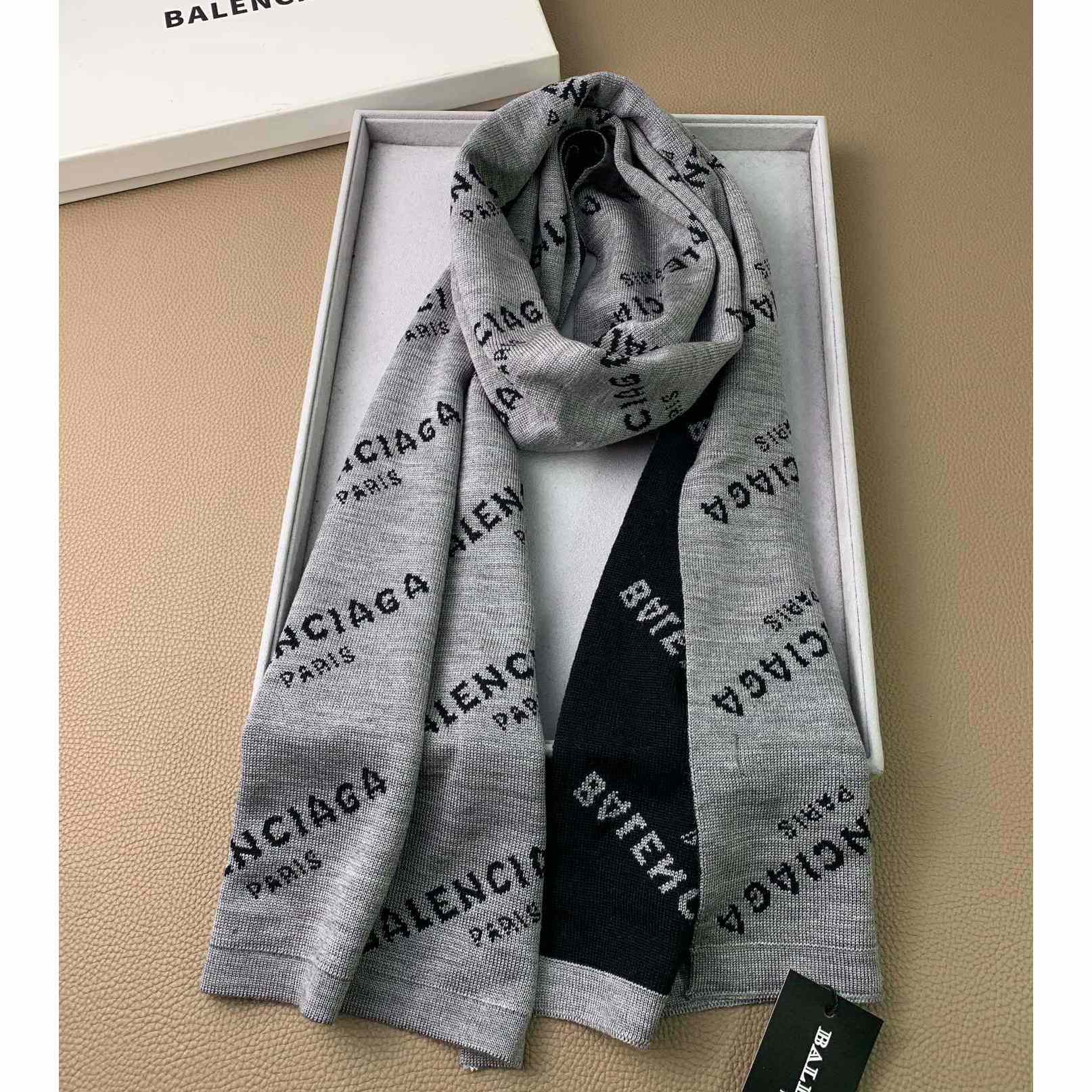 Balenciaga Allover Logo Scarf - DopestKickz