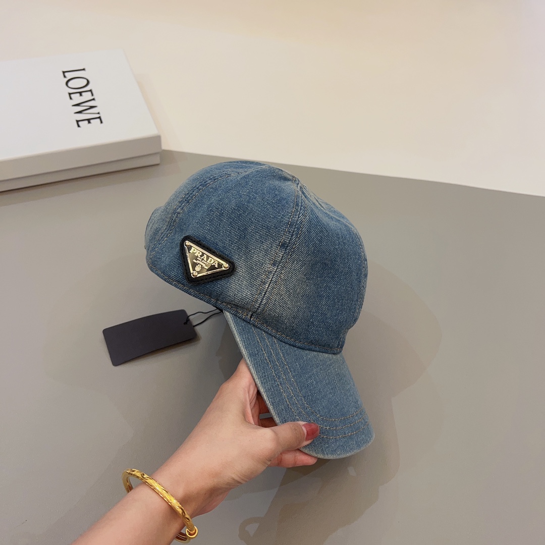 Prada Denim Baseball Cap - DopestKickz
