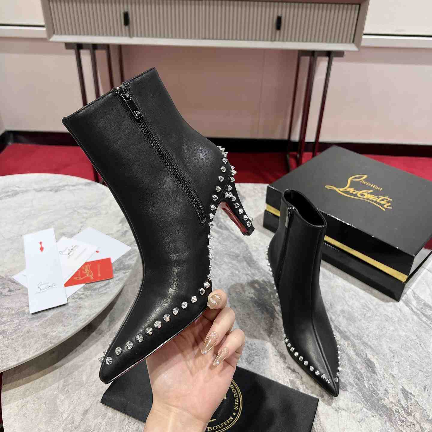 Christian Louboutin Vidura 85MM Leather Booties - DopestKickz