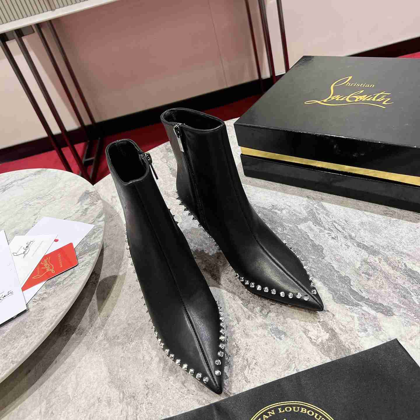 Christian Louboutin Vidura 85MM Leather Booties - DopestKickz