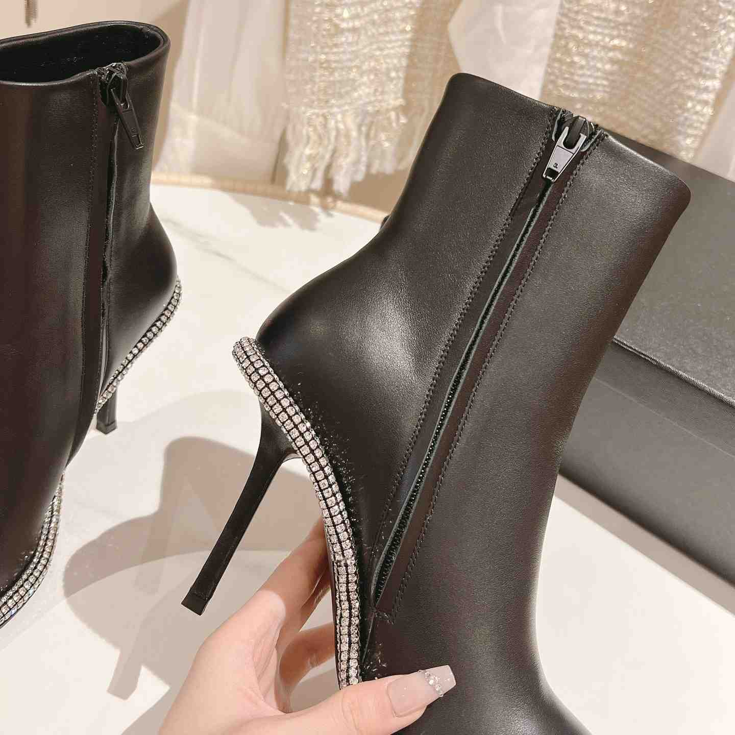 Alexander Wang Nova Round Toe Ankle Boot In Leather - DopestKickz