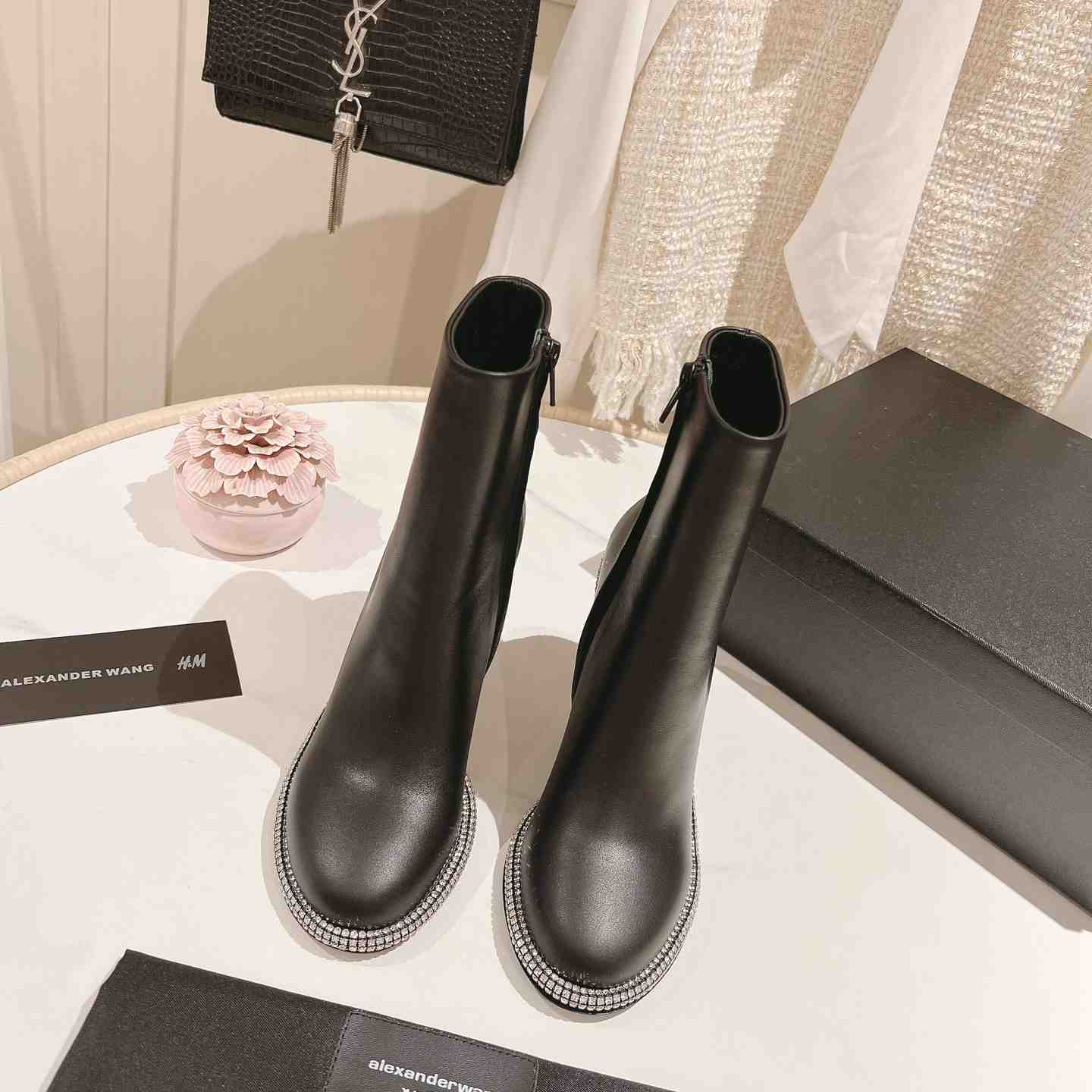 Alexander Wang Nova Round Toe Ankle Boot In Leather - DopestKickz