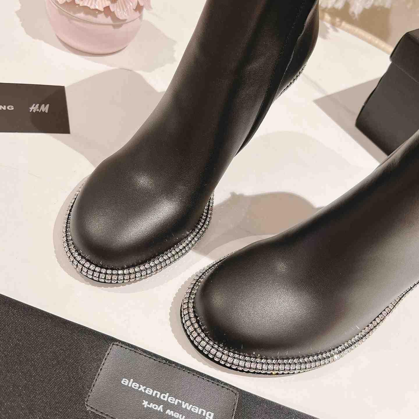 Alexander Wang Nova Round Toe Ankle Boot In Leather - DopestKickz