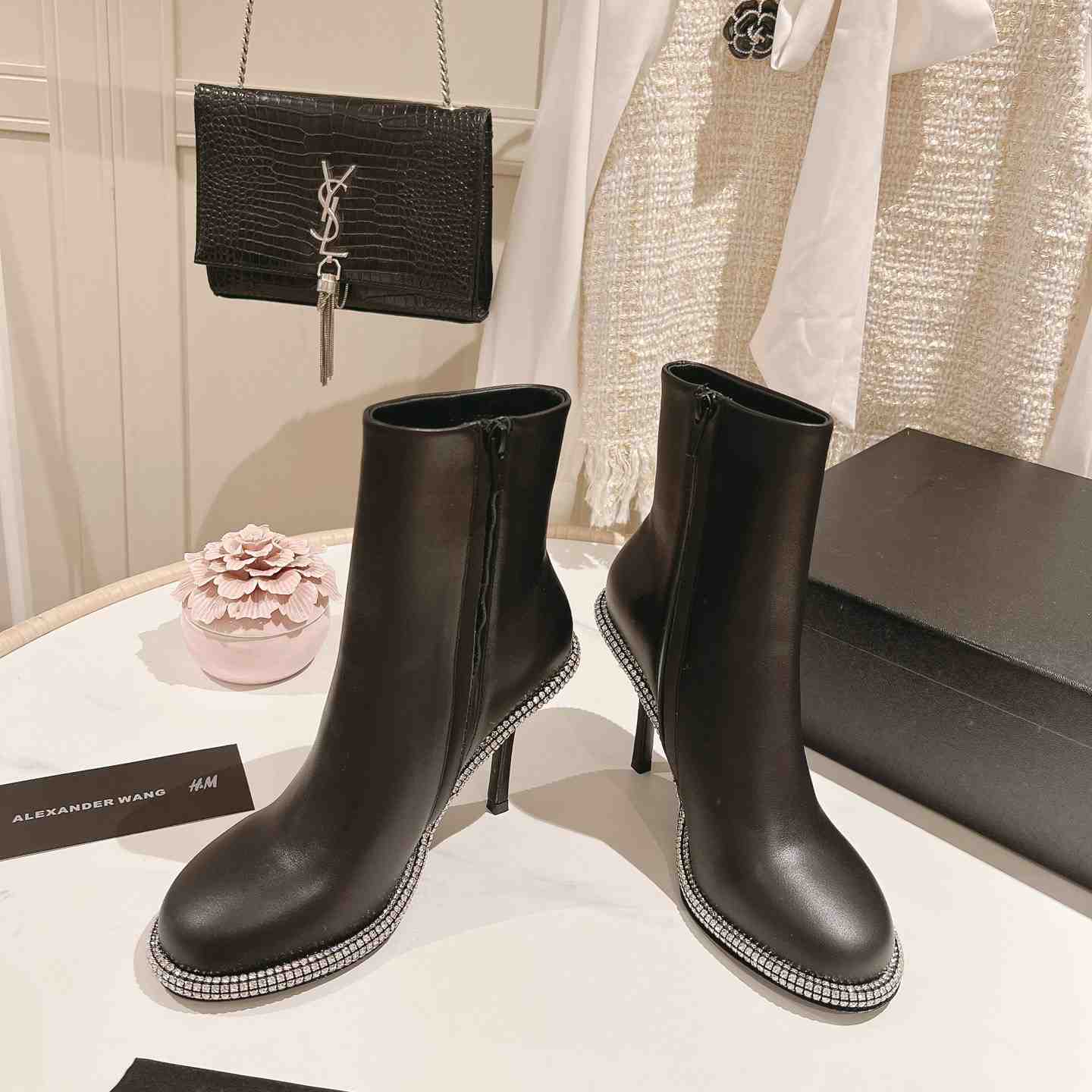 Alexander Wang Nova Round Toe Ankle Boot In Leather - DopestKickz