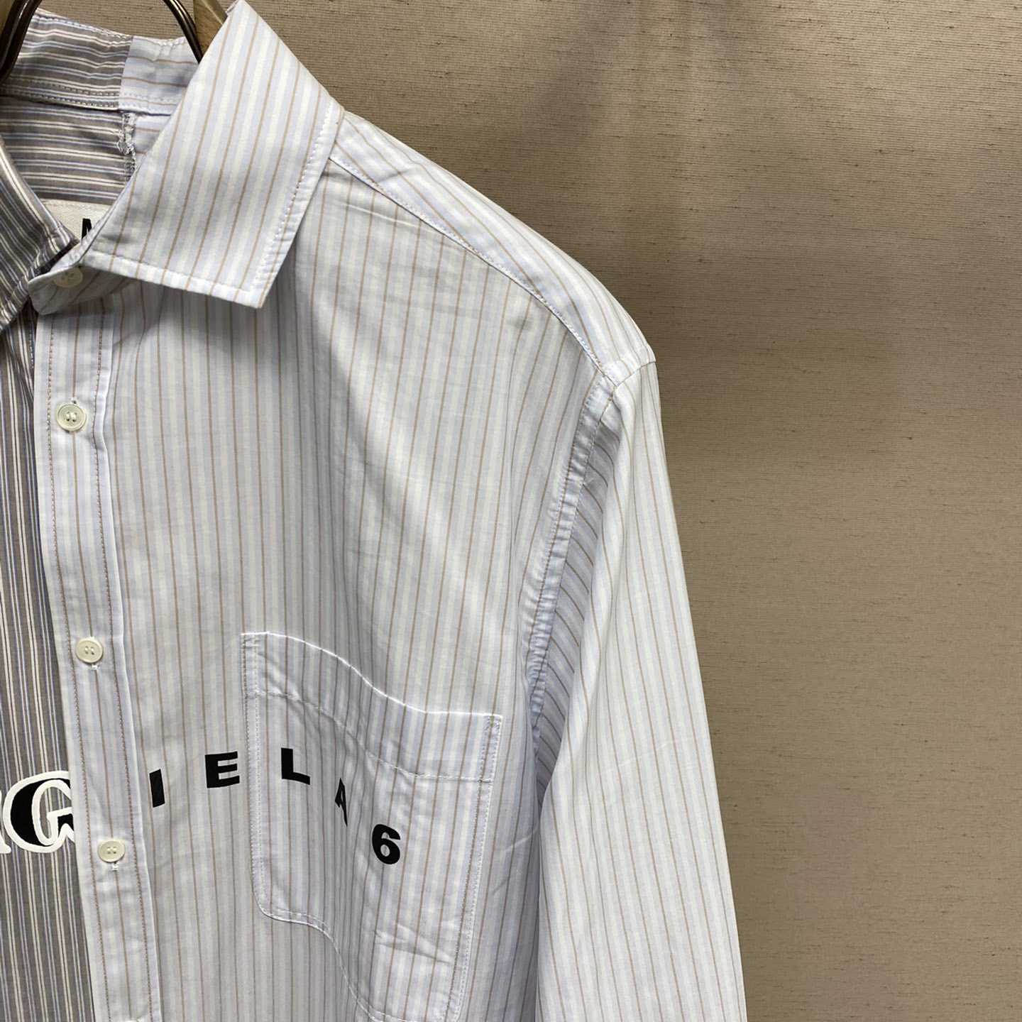 Maison Margiela Logo-print Asymmetric Shirt - DopestKickz
