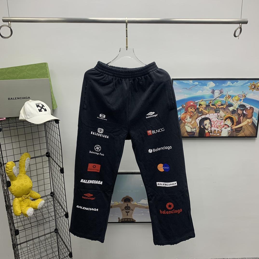 Balenciaga Top League Baggy Sweatpants In Black - DopestKickz
