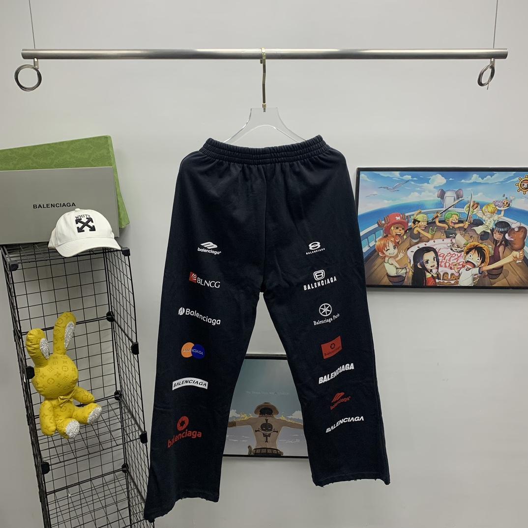 Balenciaga Top League Baggy Sweatpants In Black - DopestKickz