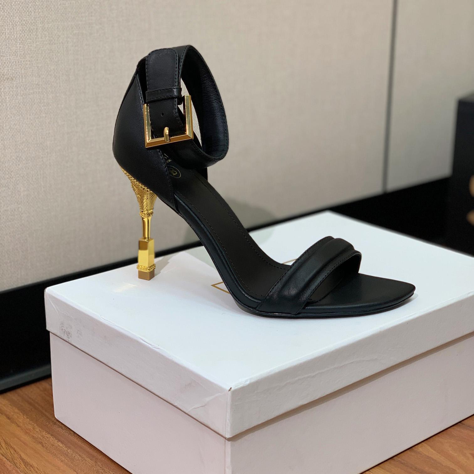 Balmain Moneta 105mm Leather Sandals - DopestKickz