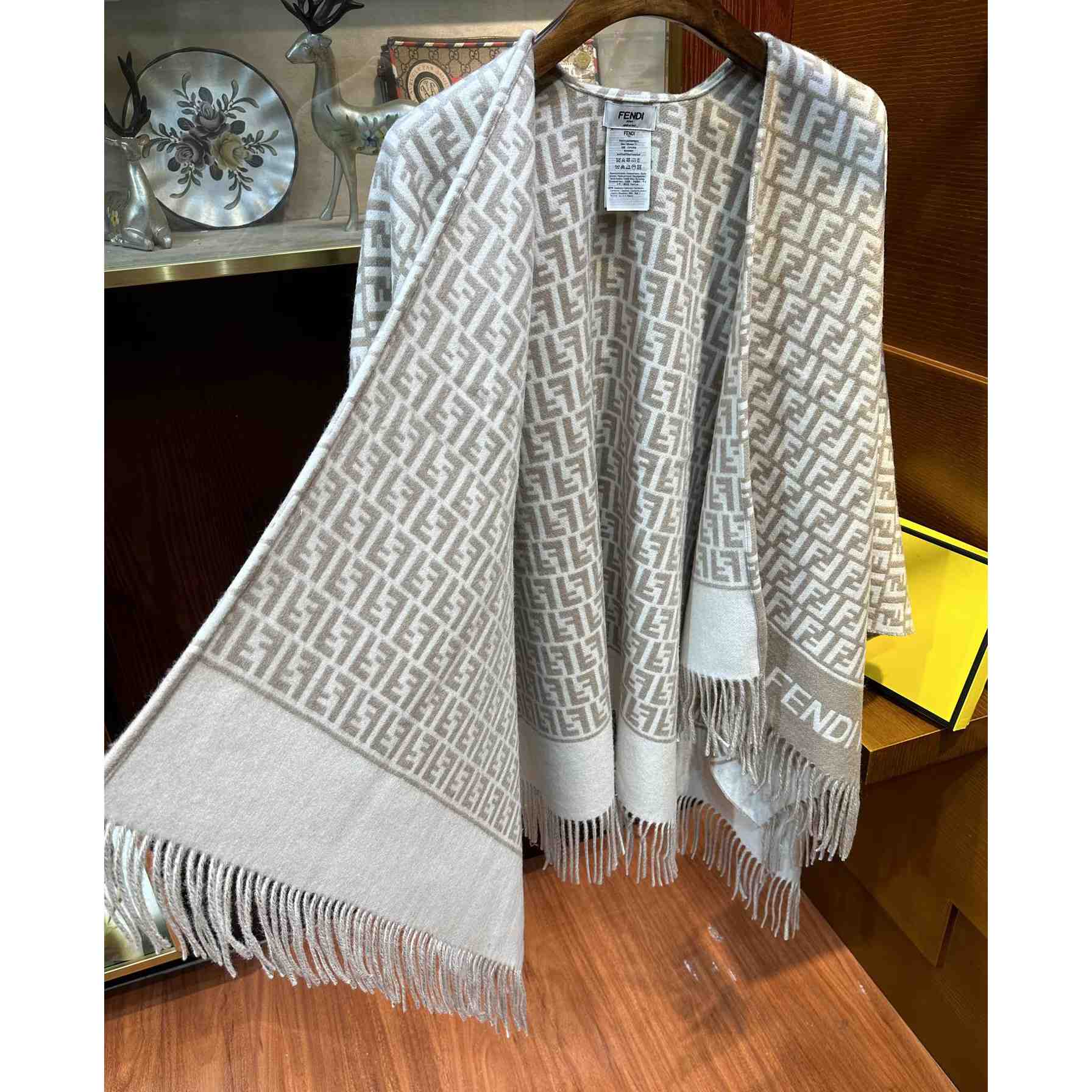 Fendi Beige Wool And Cashmere Poncho - DopestKickz