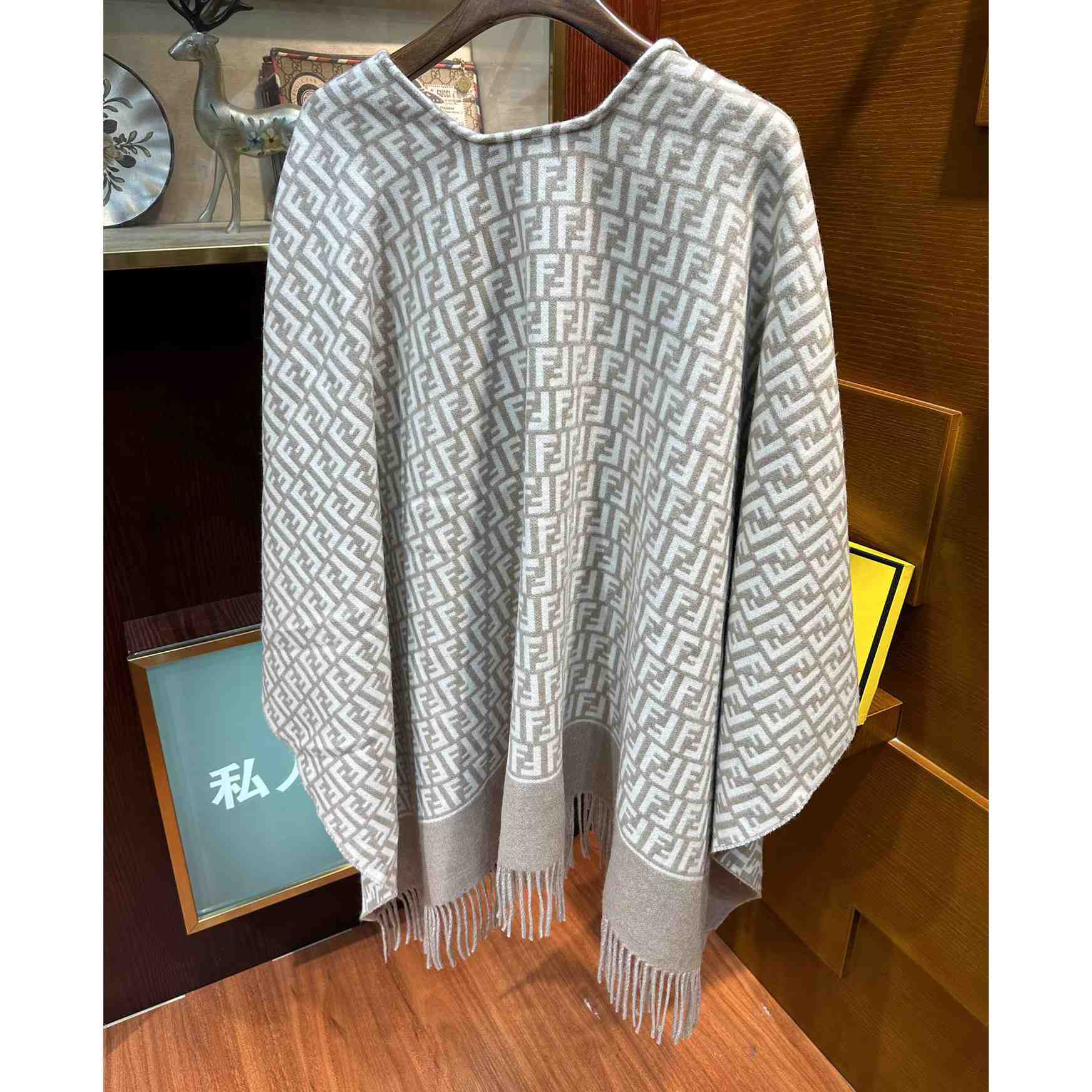Fendi Beige Wool And Cashmere Poncho - DopestKickz