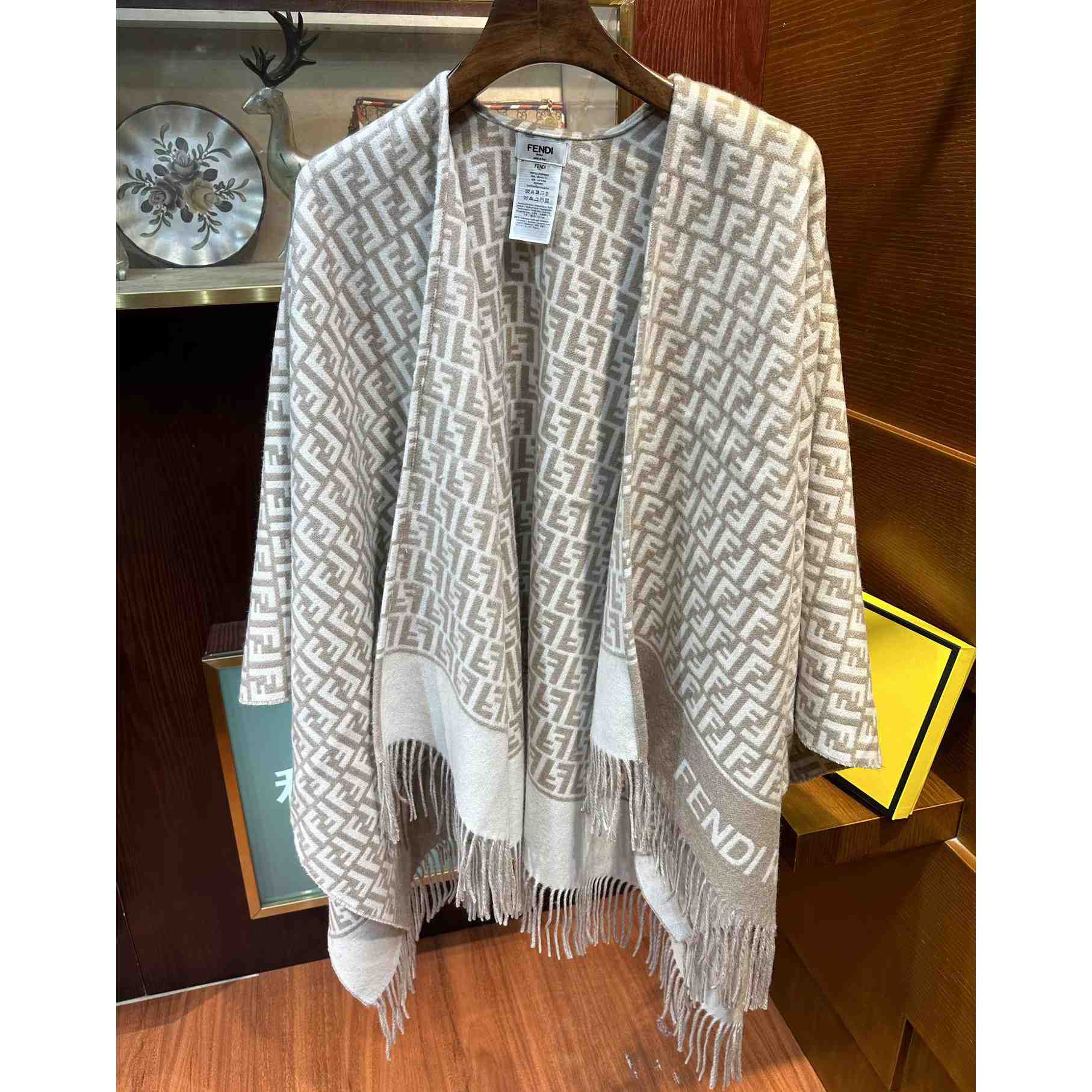 Fendi Beige Wool And Cashmere Poncho - DopestKickz