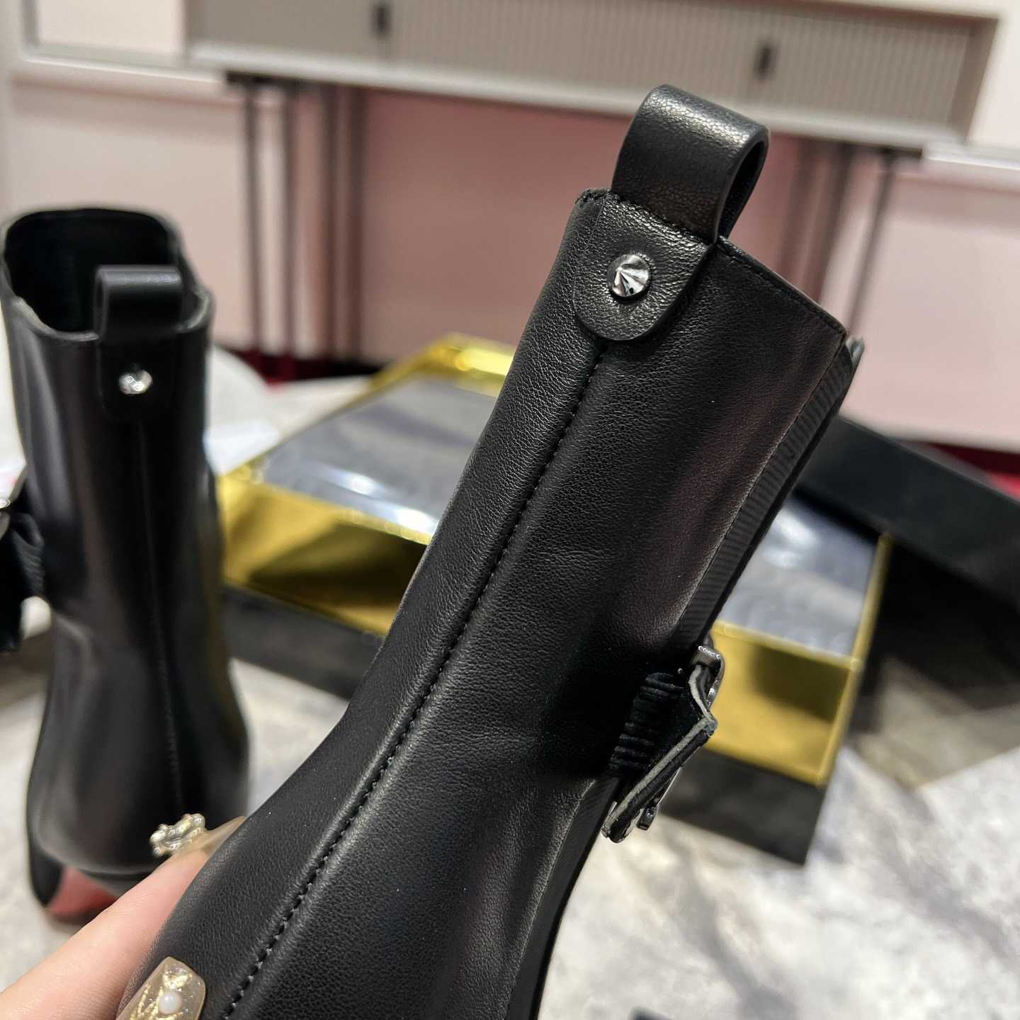 Christian Louboutin Black Cl Chelsea Booty 100 - DopestKickz