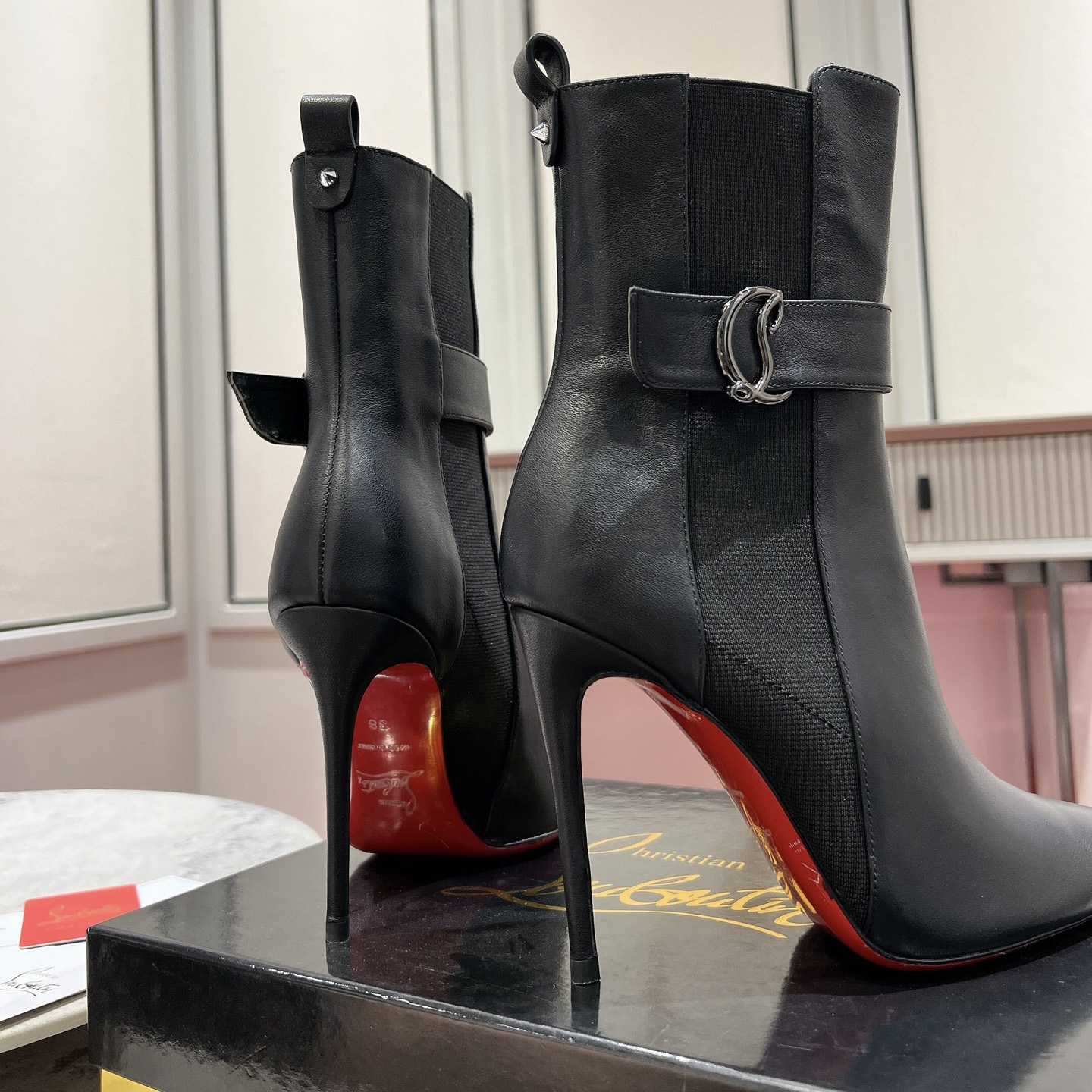 Christian Louboutin Black Cl Chelsea Booty 100 - DopestKickz