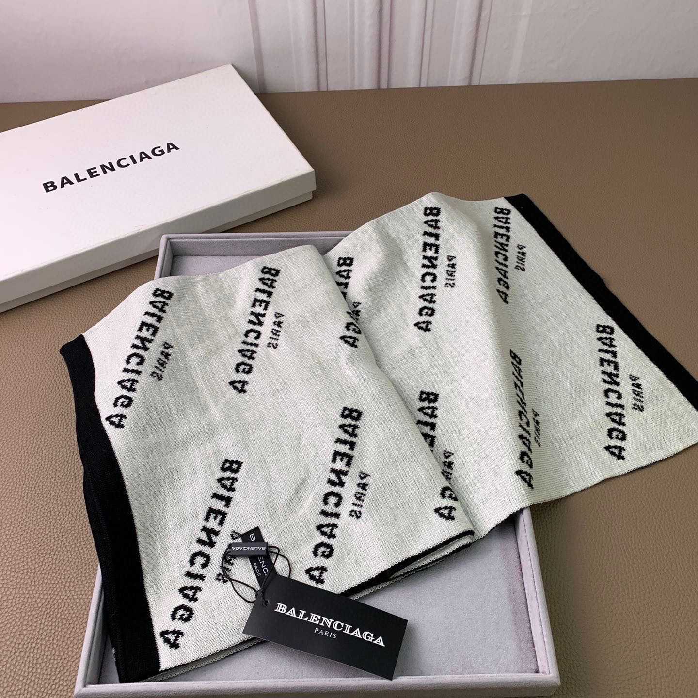Balenciaga Allover Logo Scarf - DopestKickz