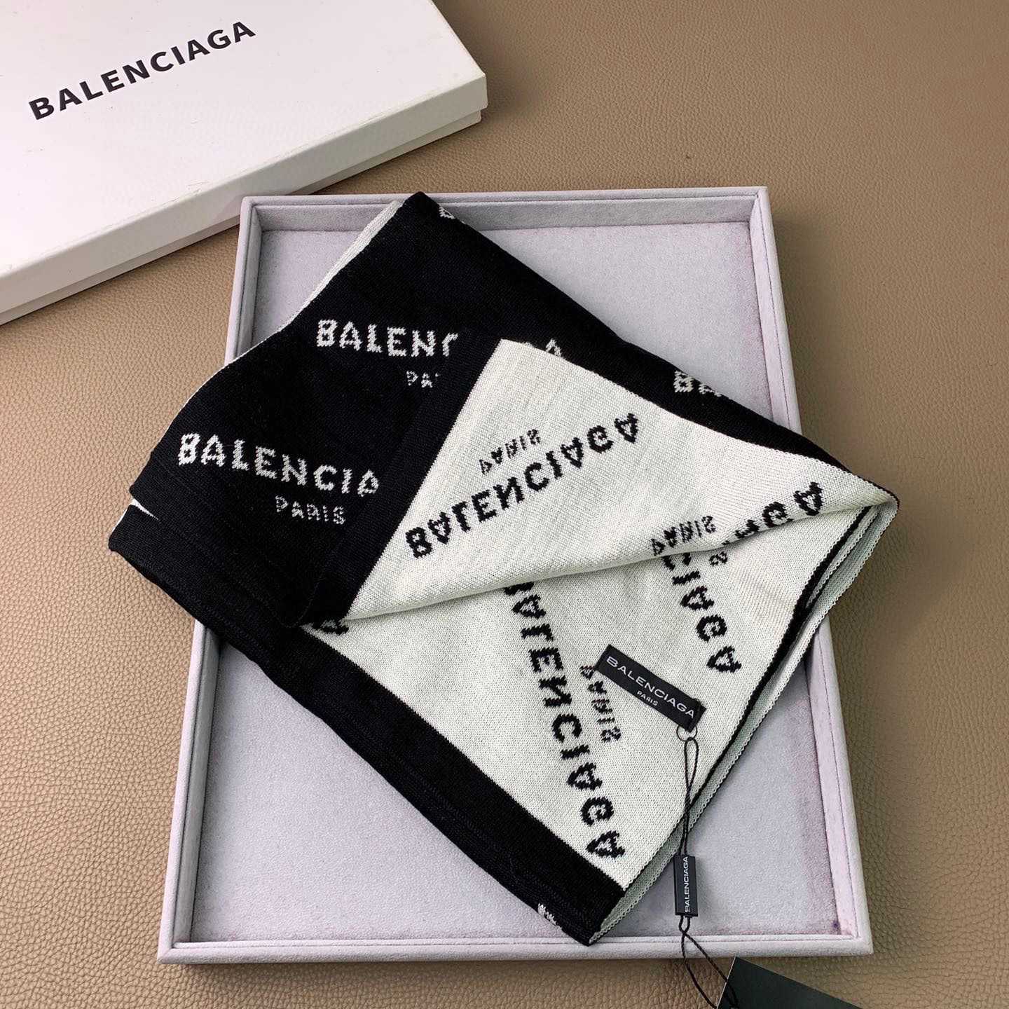 Balenciaga Allover Logo Scarf - DopestKickz