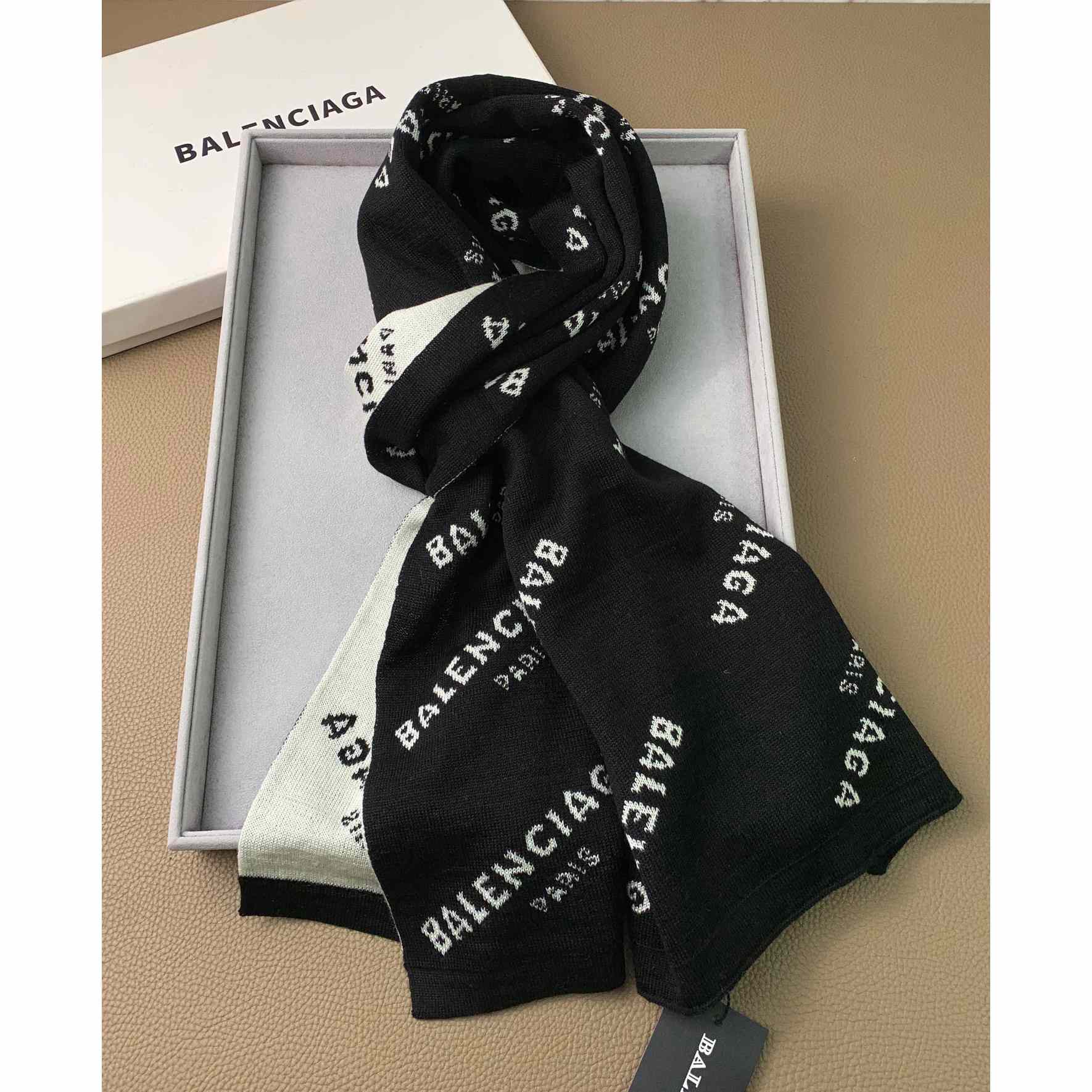 Balenciaga Allover Logo Scarf - DopestKickz