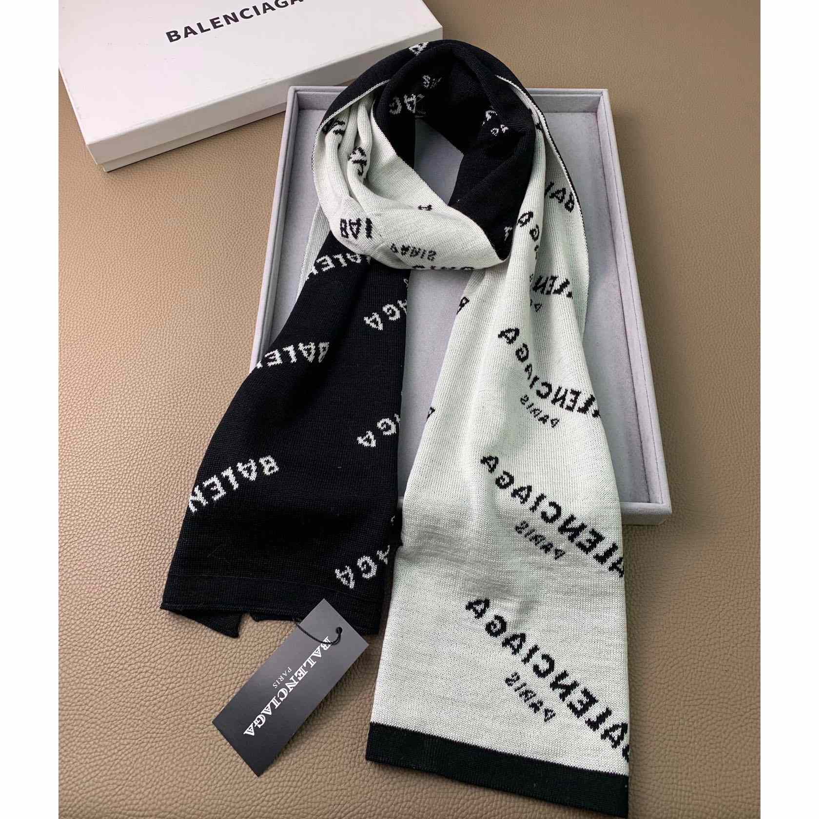 Balenciaga Allover Logo Scarf - DopestKickz