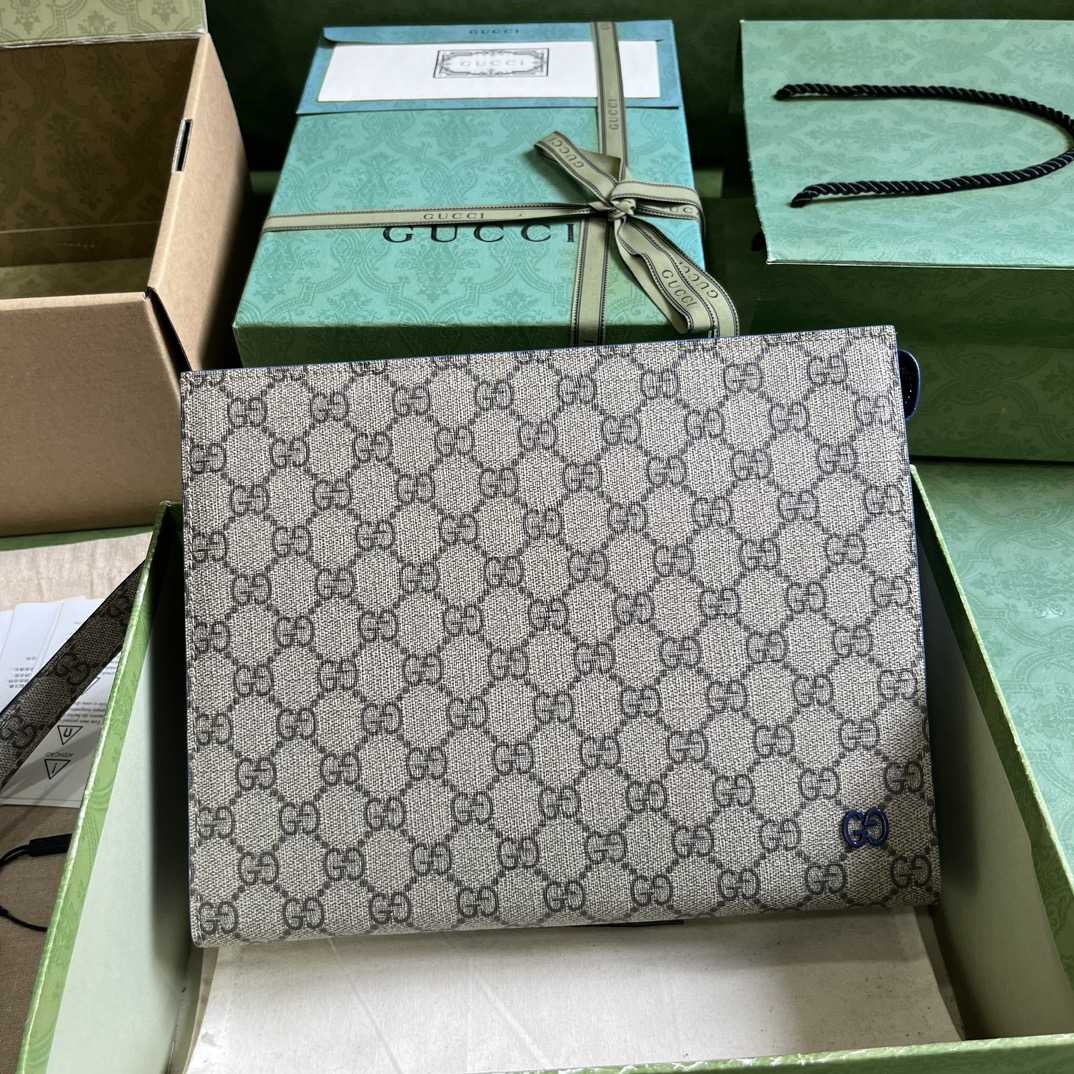 Gucci Pouch With GG Detail (18x 26x 6cm) - DopestKickz