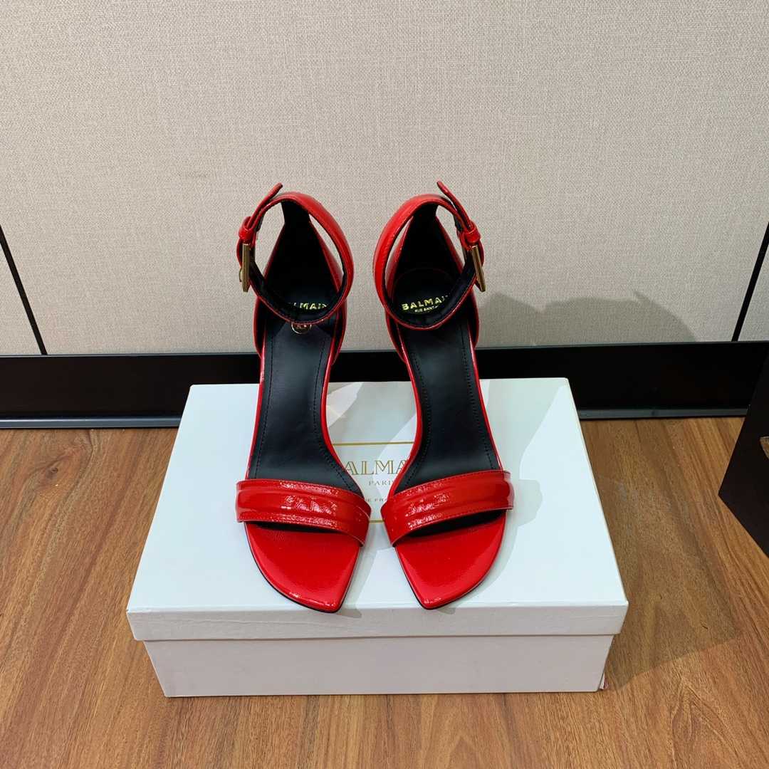 Balmain Moneta Patent Leather Sandals - DopestKickz